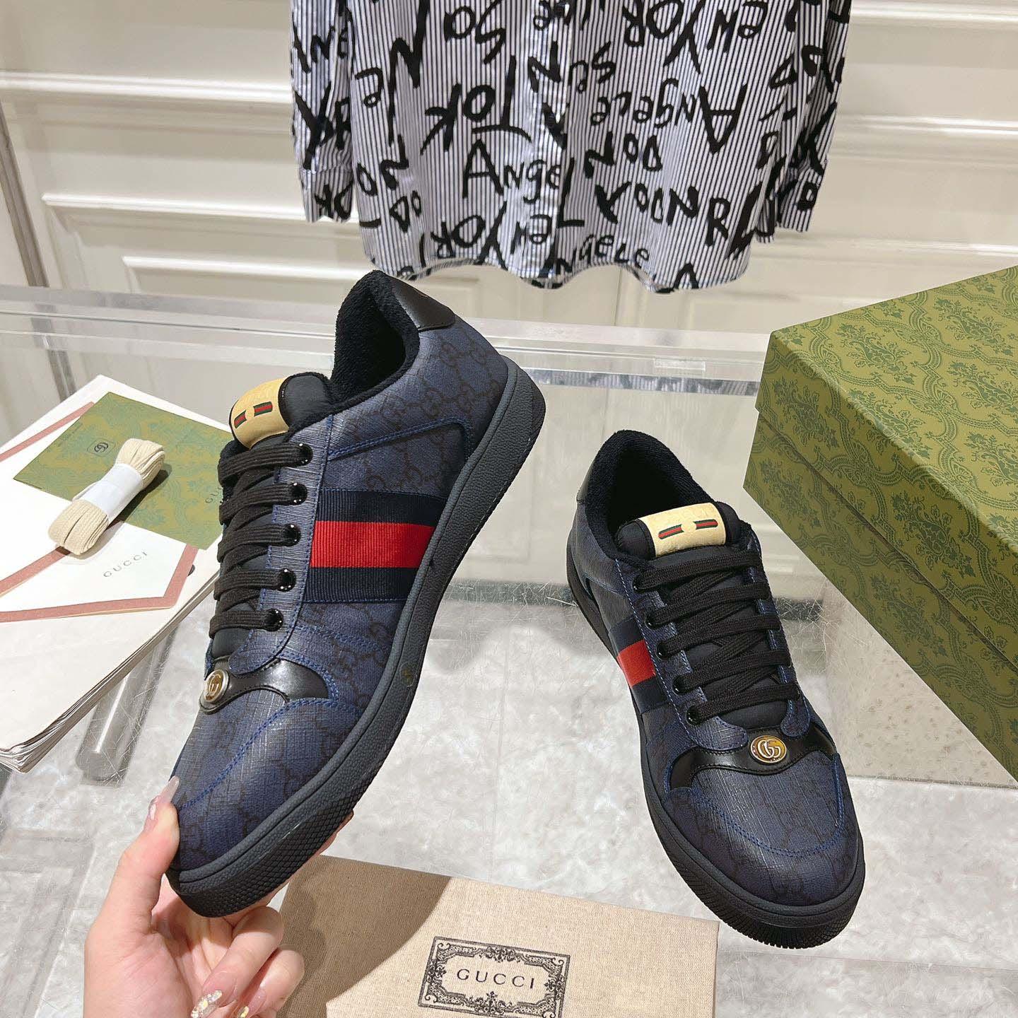 Gucci Screener 'GG Supreme - Dark Blue Red' - FashionPlug