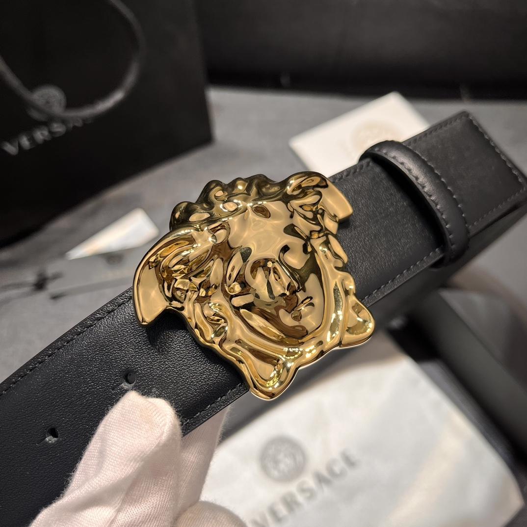 Versace Leather Belt   40mm - FashionPlug
