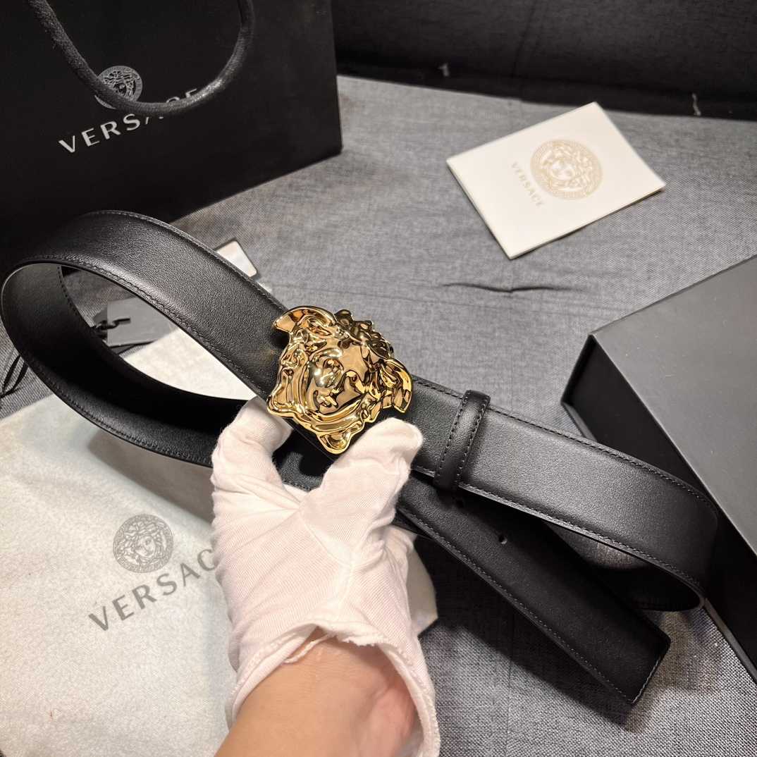 Versace Leather Belt   40mm - FashionPlug
