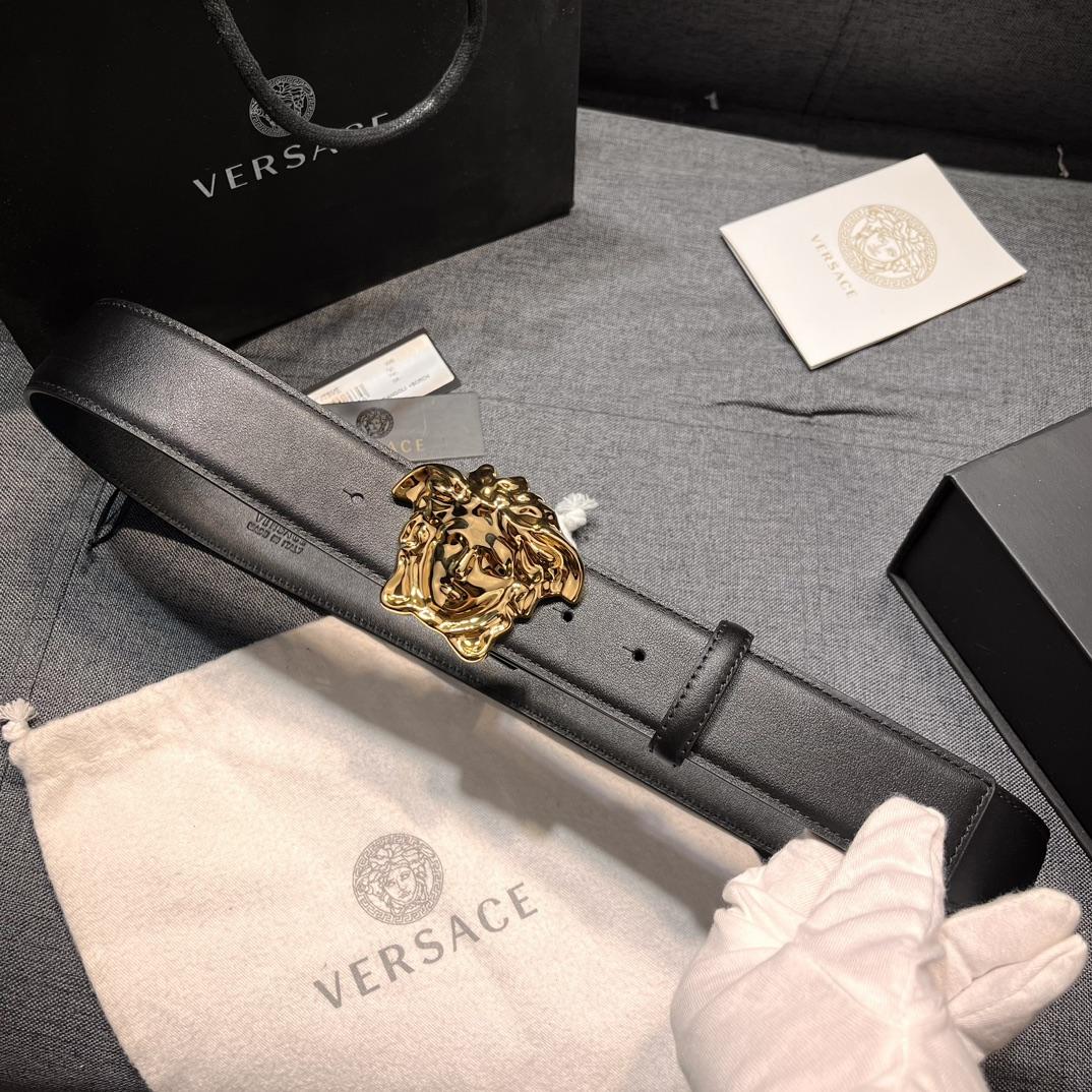 Versace Leather Belt   40mm - FashionPlug