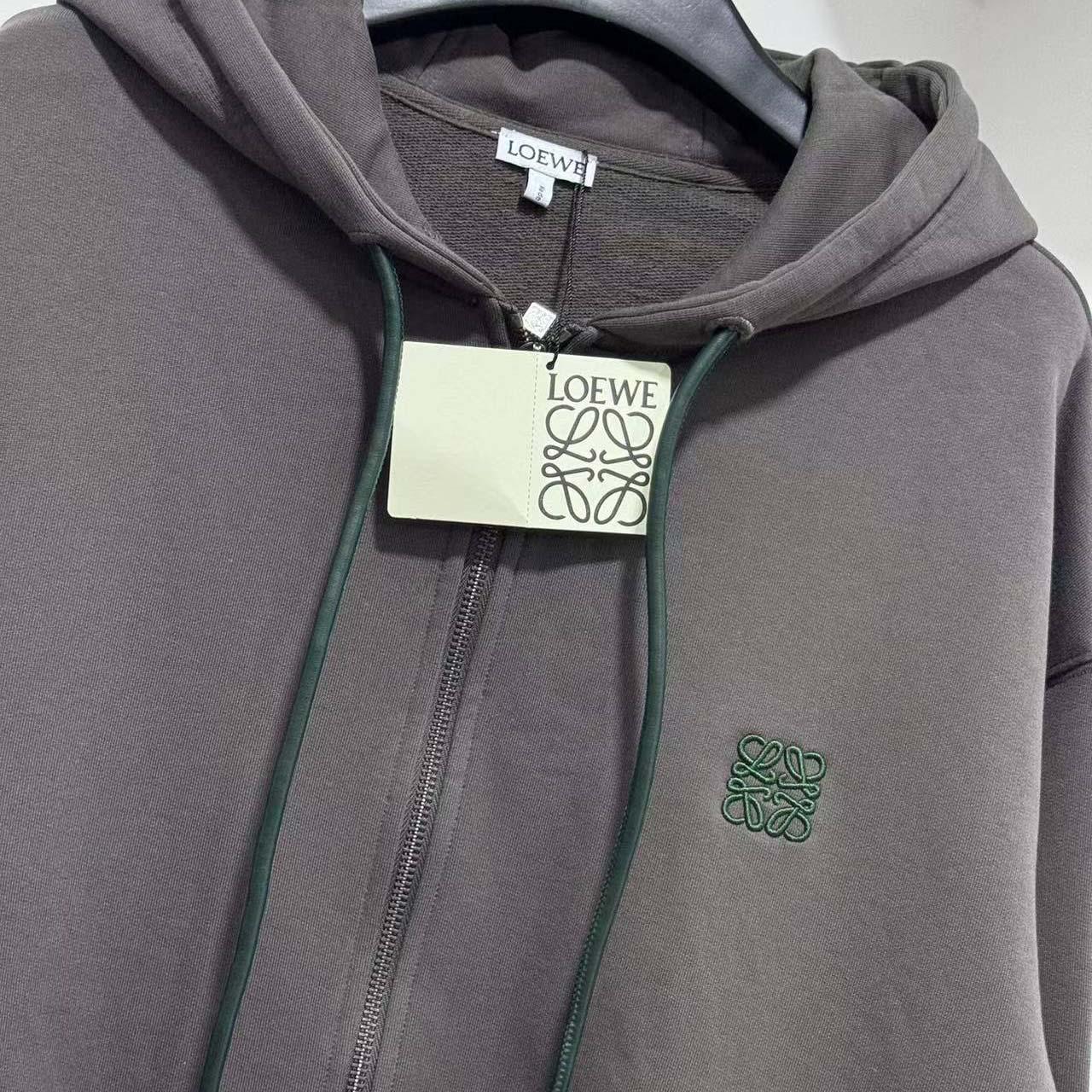 Loewe Zip-up Hoodie In Cotton - FashionPlug