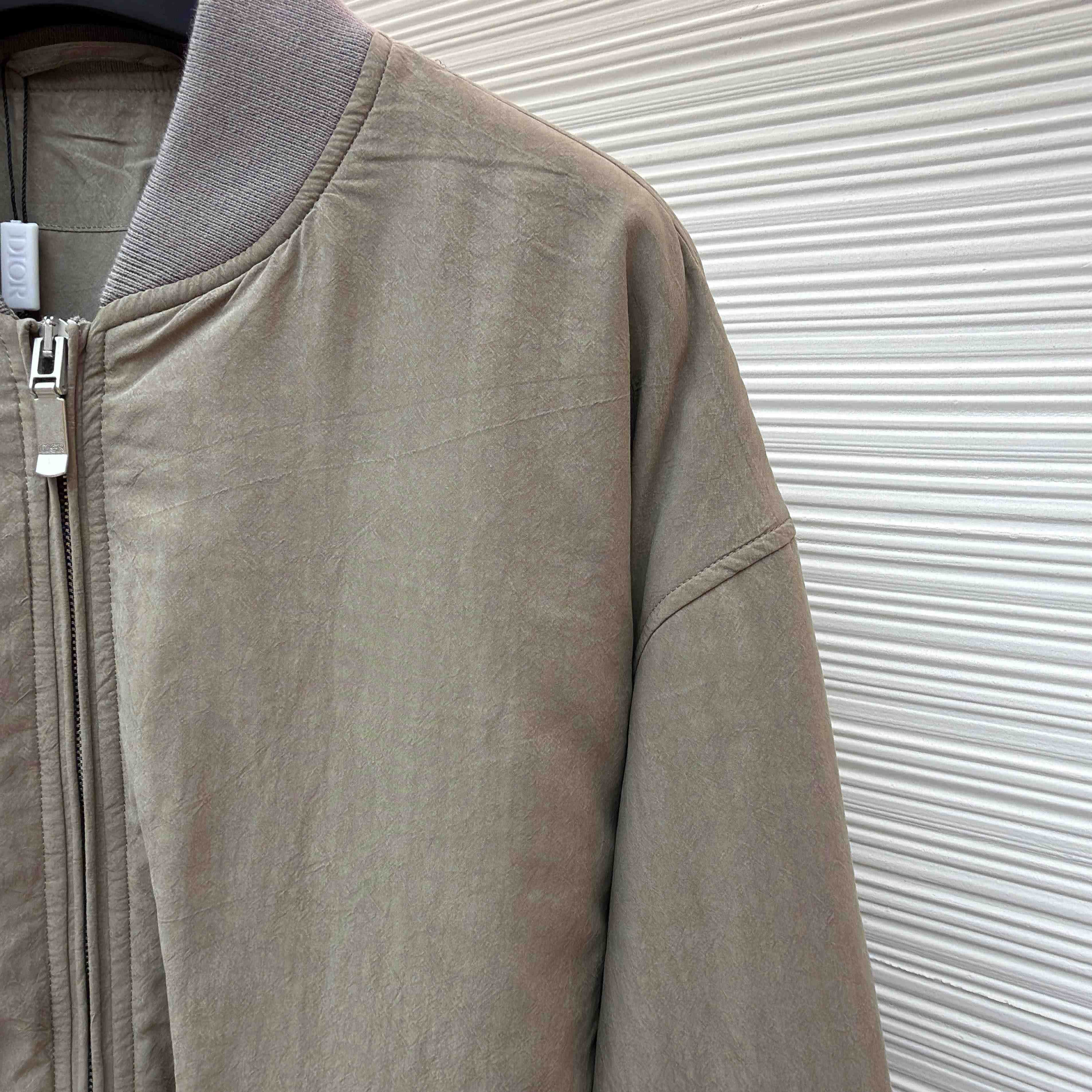 Dior x Stone Island Habotai Silk Blend Bomber Jacket Black  - FashionPlug