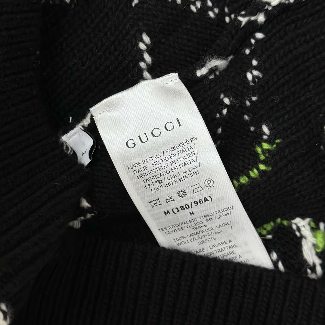 Gucci Wool Jacquard Zip Jacket With Intarsia - FashionPlug