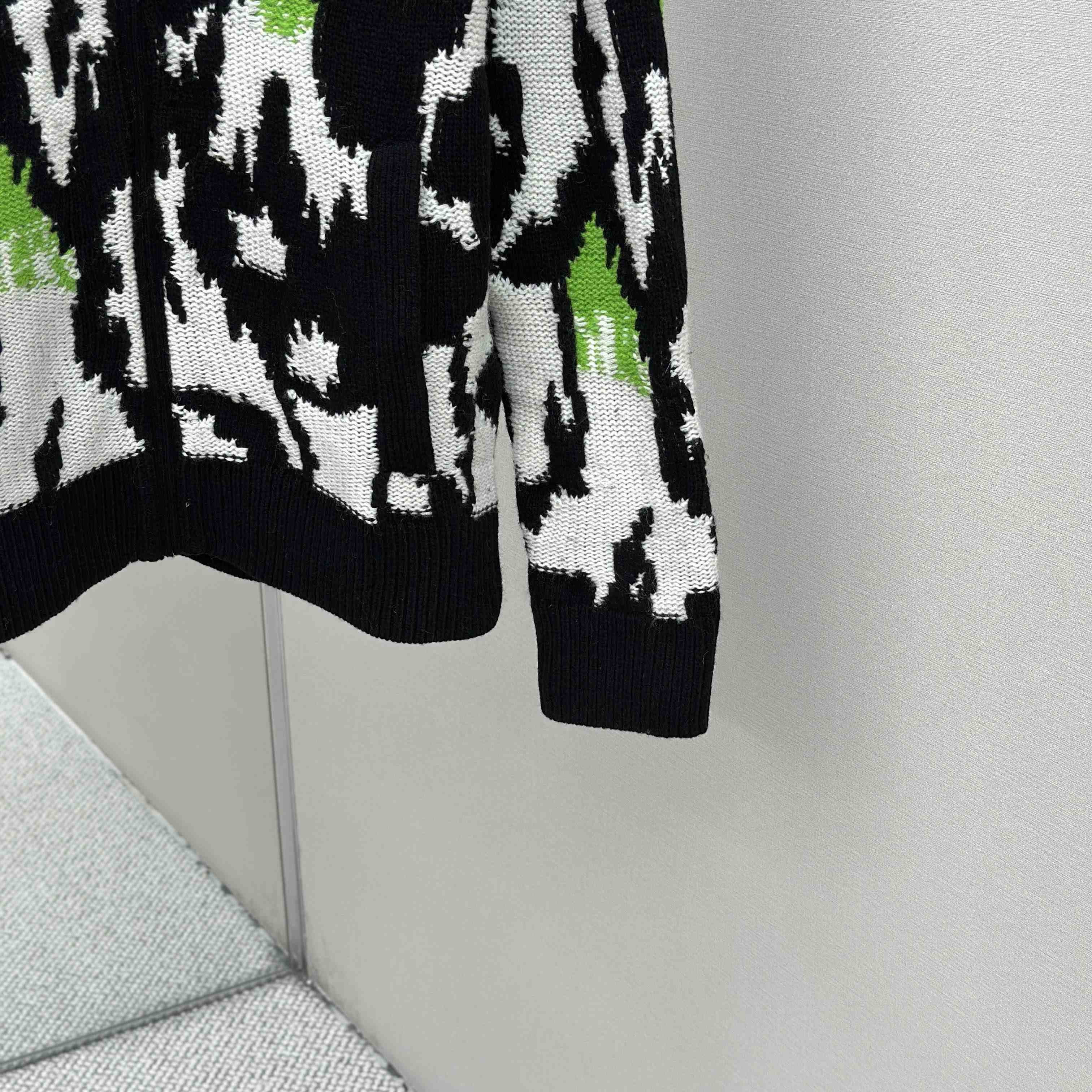 Gucci Wool Jacquard Zip Jacket With Intarsia - FashionPlug