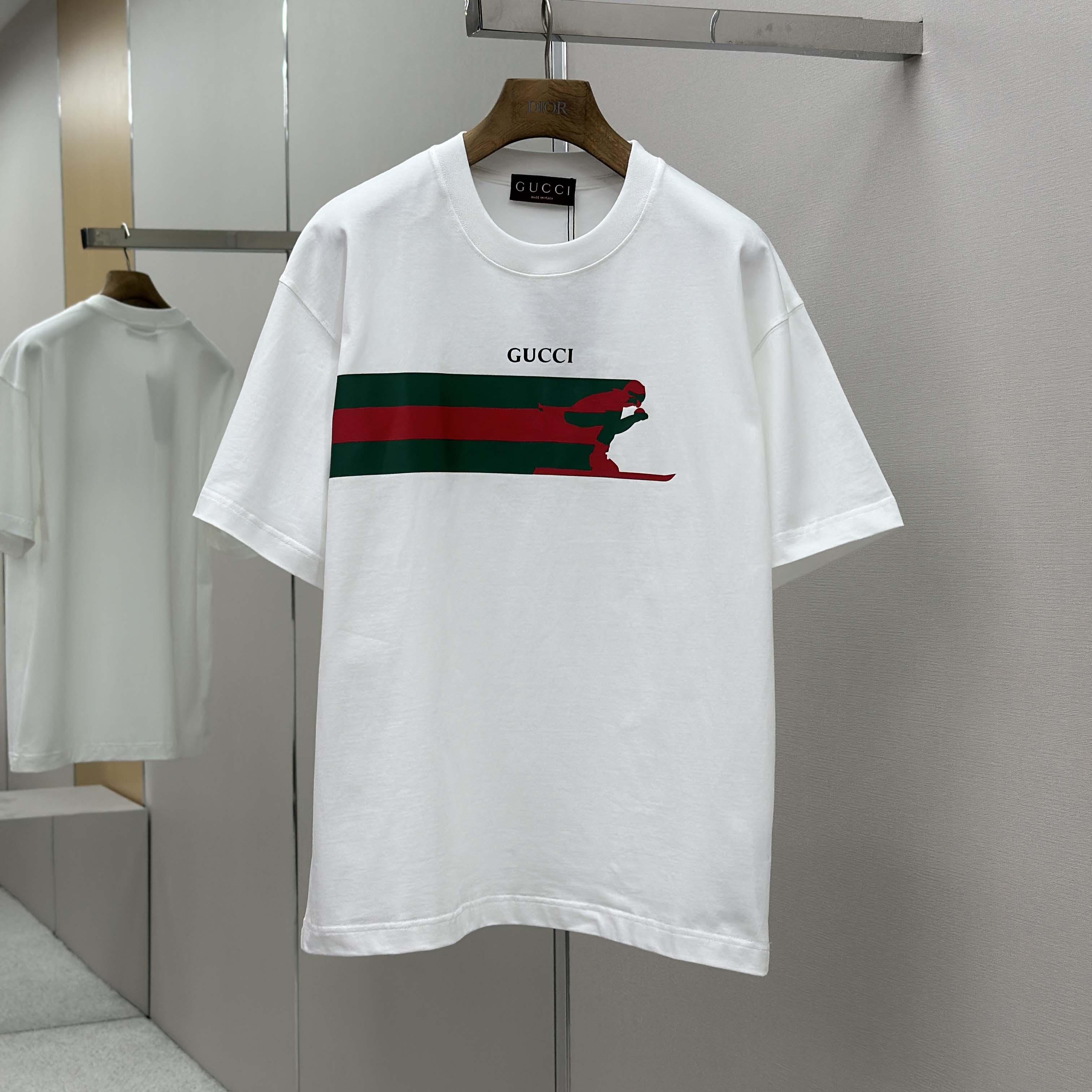 Gucci Cotton Jersey T-shirt With Print - FashionPlug