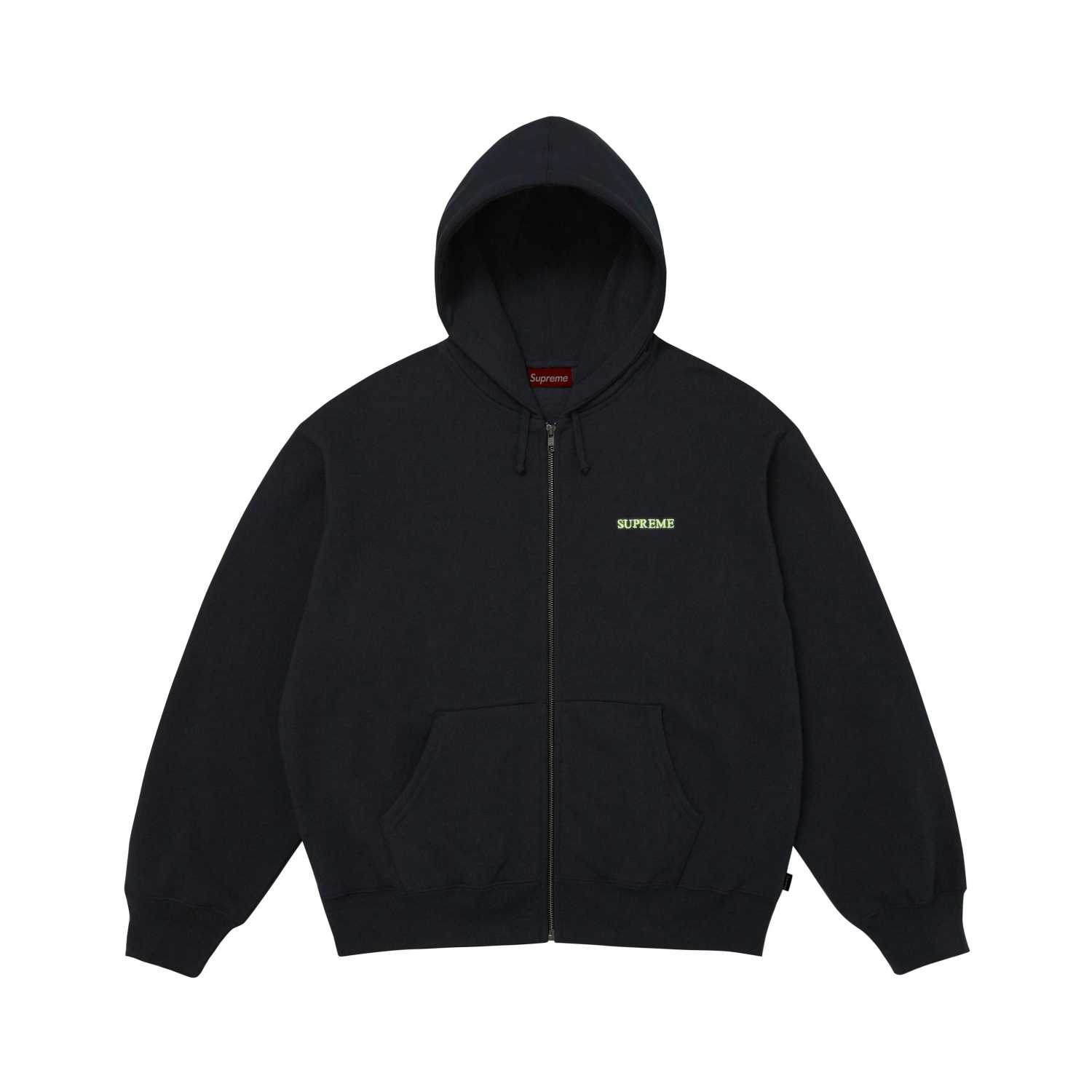 Supreme Idgaf Zip Up Hooded Sweatshirt 'Black' - FashionPlug