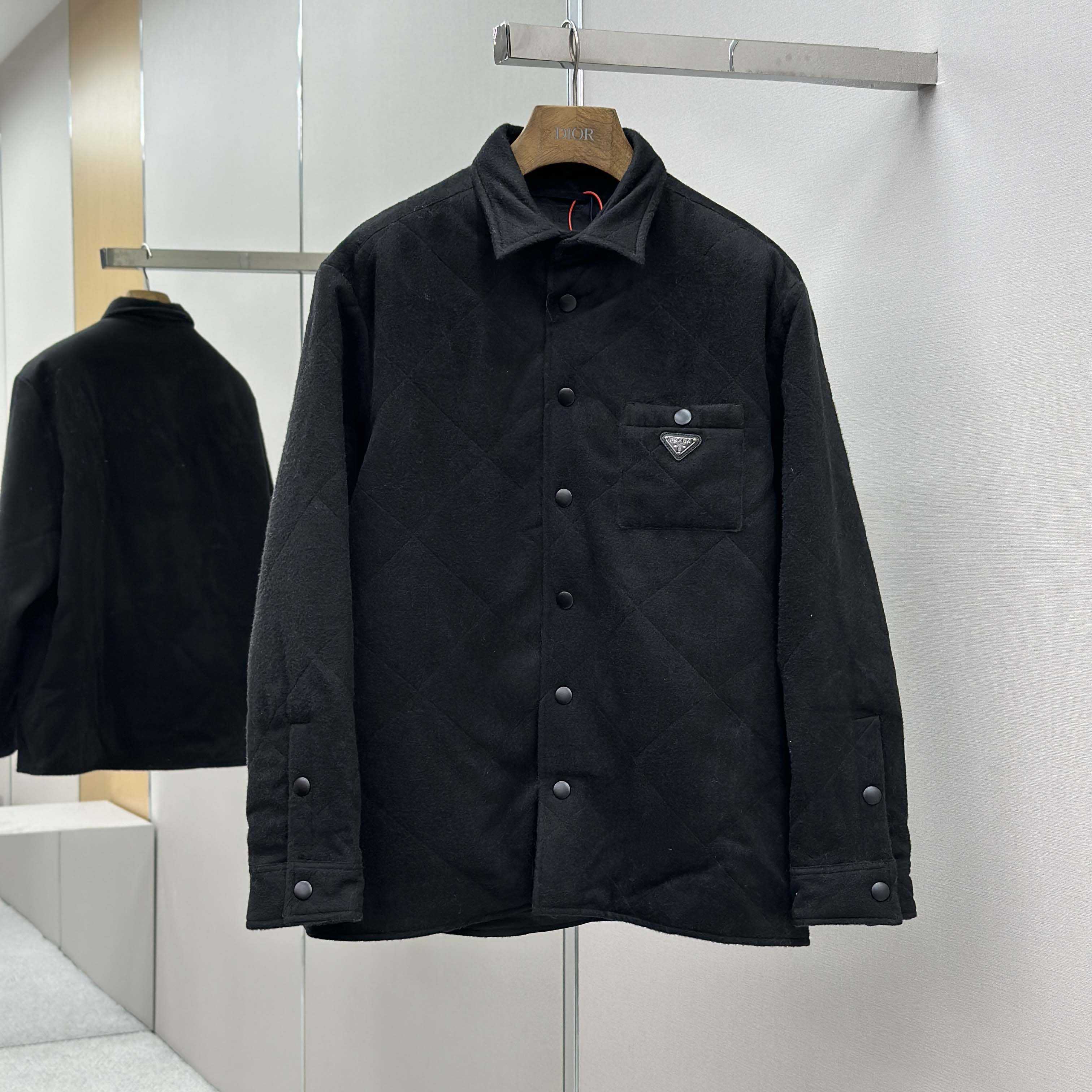 Prada Quilted Cashmere Shirt - FashionPlug
