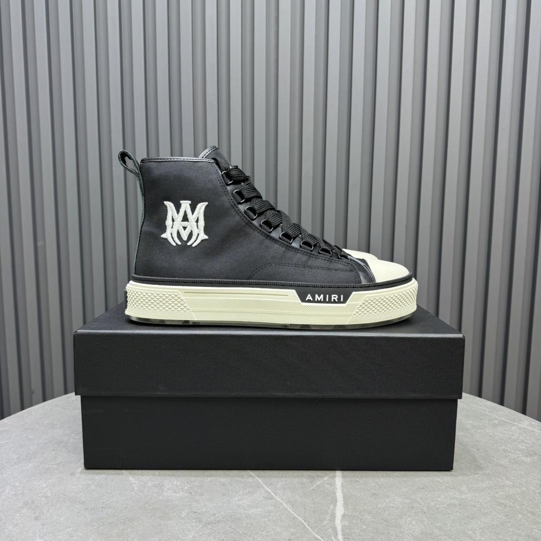 Amiri Black'MA' Court Hi Sneakers - FashionPlug
