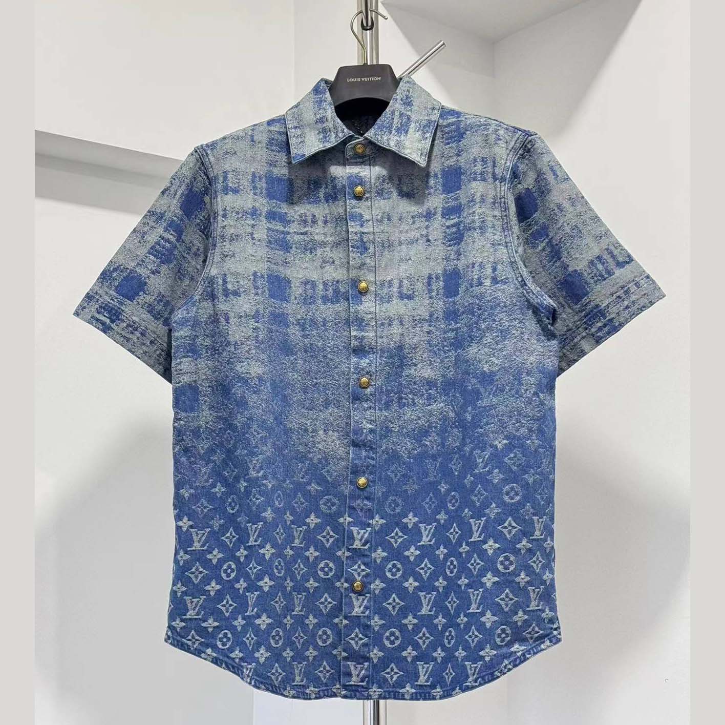 Louis Vuitton Denim Short-Sleeved Shirt - FashionPlug