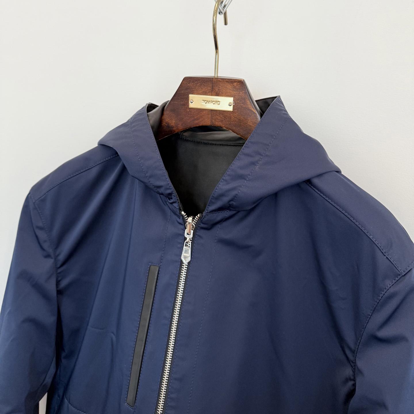 Hermes Reversible Zipped Hooded Jacket With Leather Detail - FashionPlug