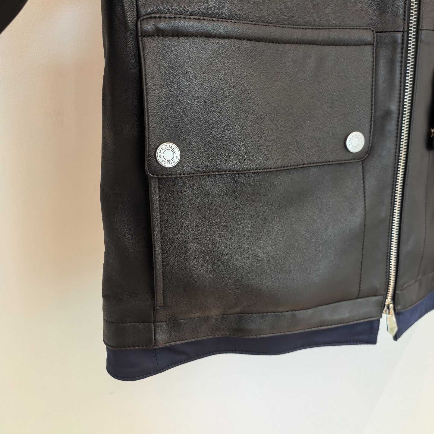 Hermes Reversible Zipped Hooded Jacket With Leather Detail - FashionPlug