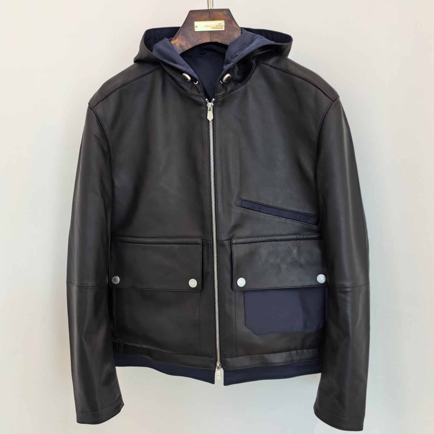 Hermes Reversible Zipped Hooded Jacket With Leather Detail - FashionPlug