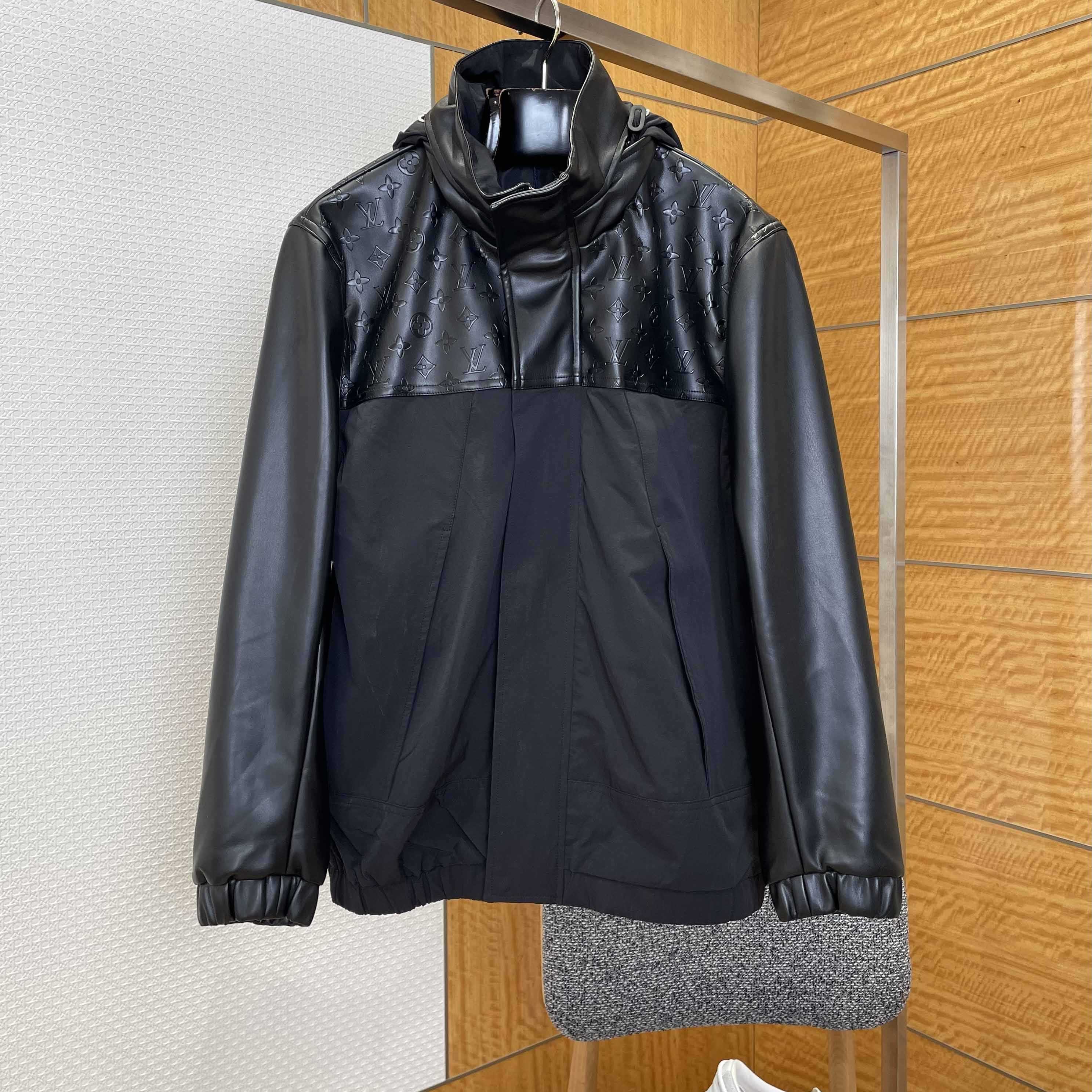 Louis Vuitton Leather Mix Windbreaker   1AJBS9 - FashionPlug