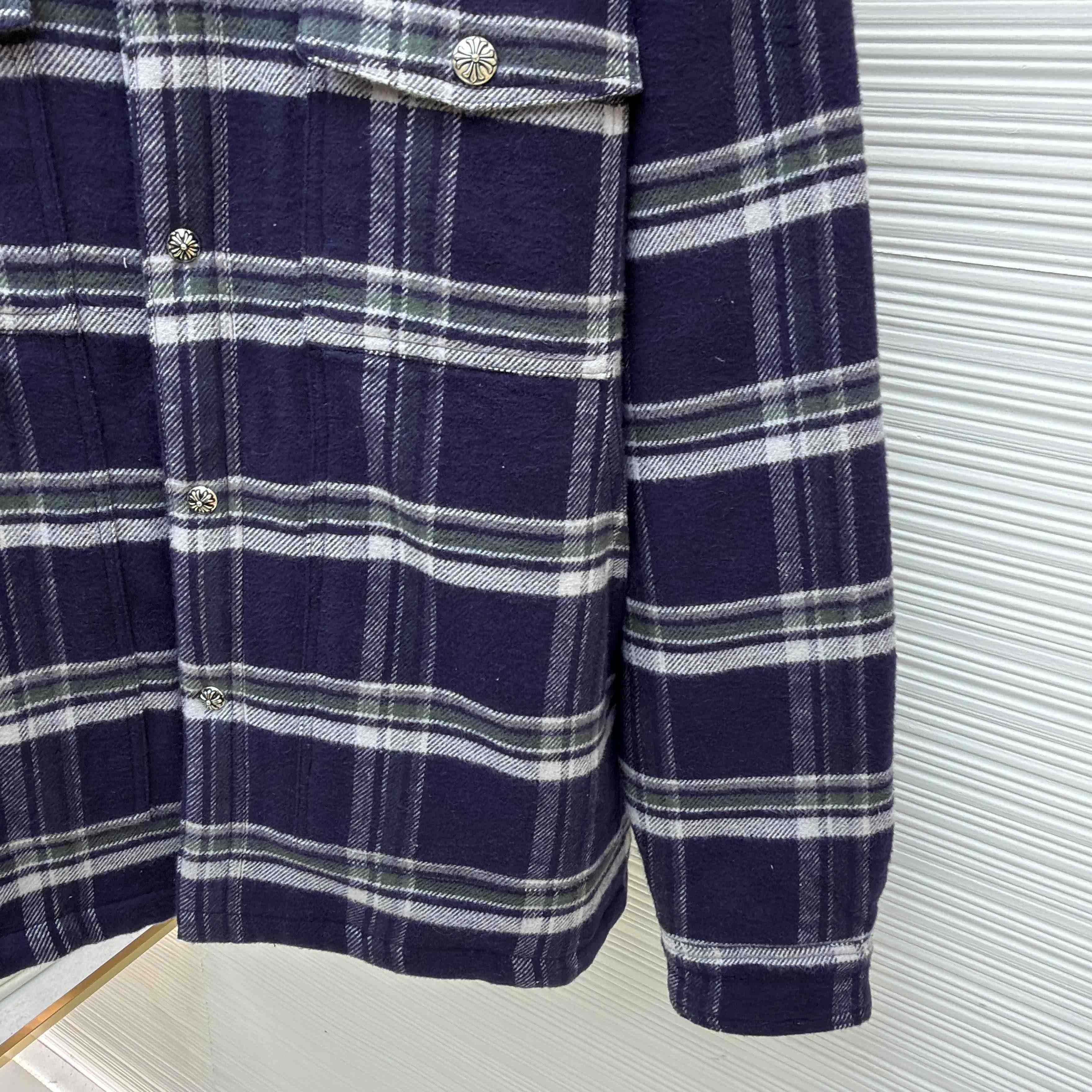 Chrome Hearts Work Dog Pile Lined Flannel Shirt Jacket  - FashionPlug