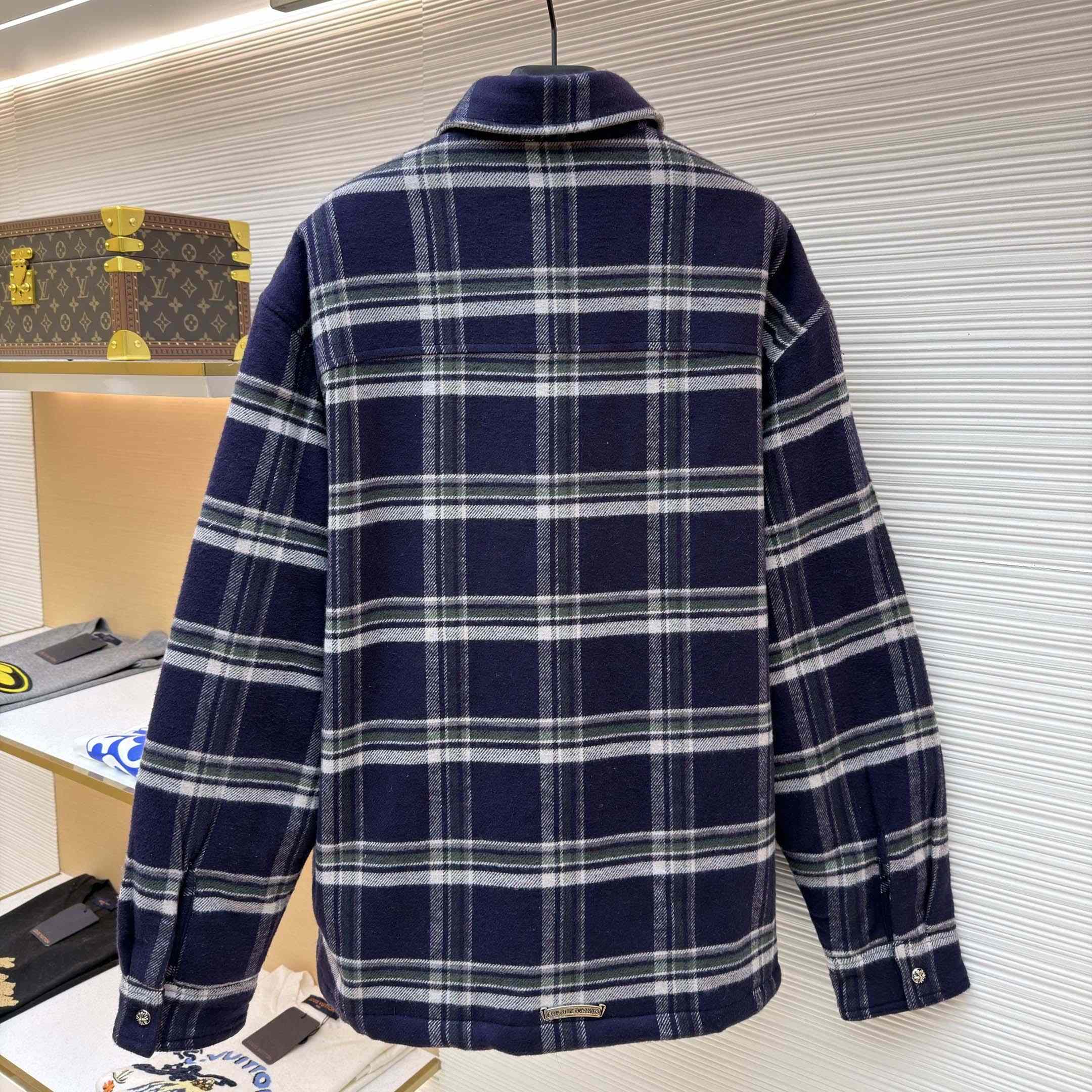 Chrome Hearts Work Dog Pile Lined Flannel Shirt Jacket  - FashionPlug