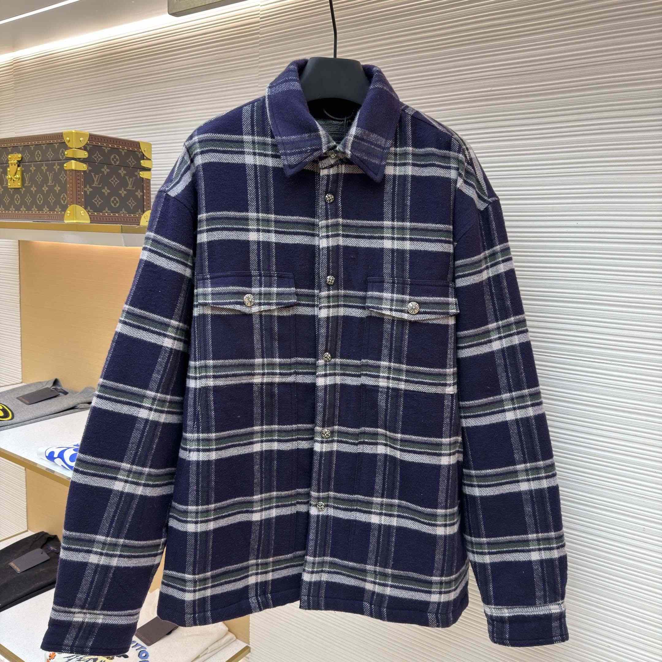 Chrome Hearts Work Dog Pile Lined Flannel Shirt Jacket  - FashionPlug