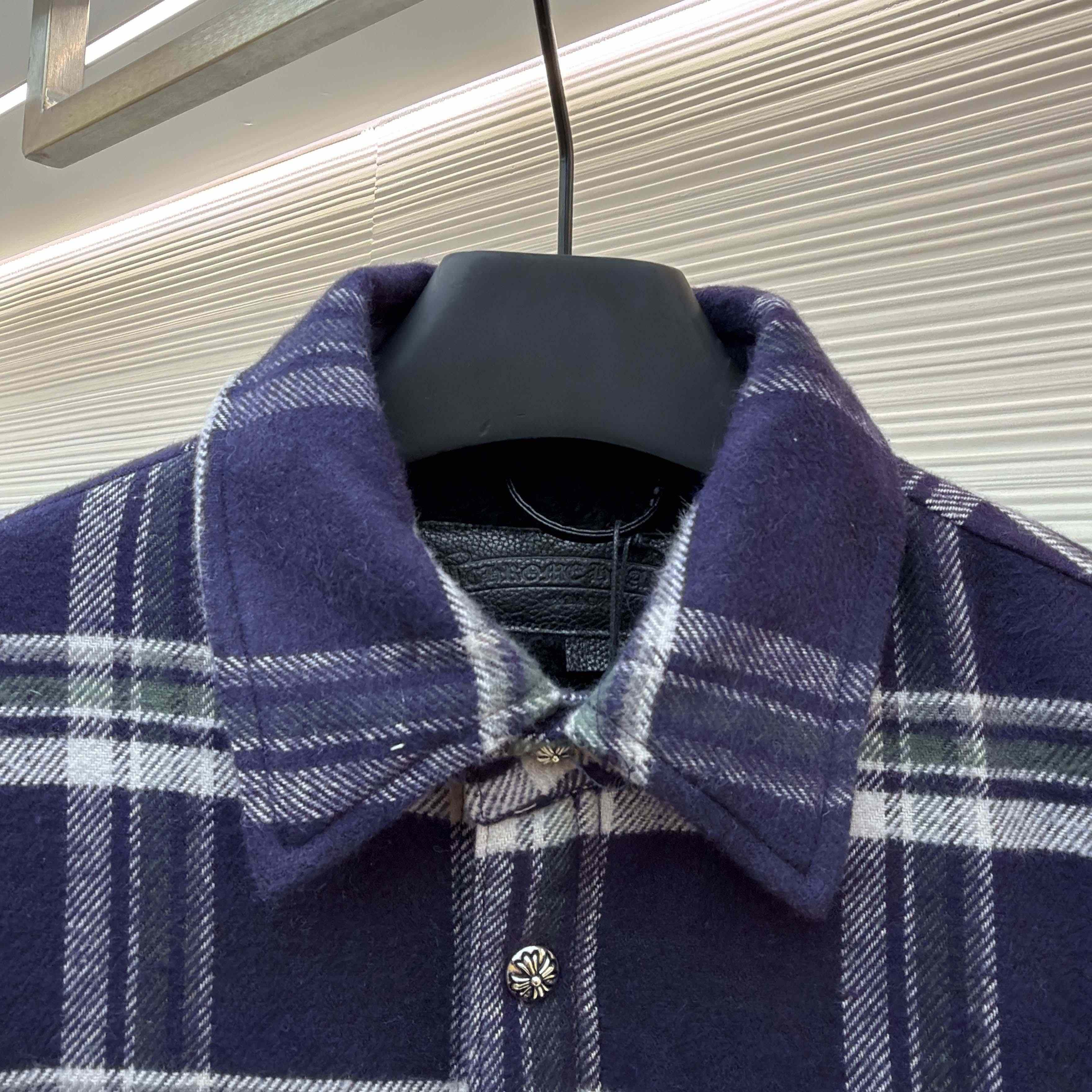 Chrome Hearts Work Dog Pile Lined Flannel Shirt Jacket  - FashionPlug