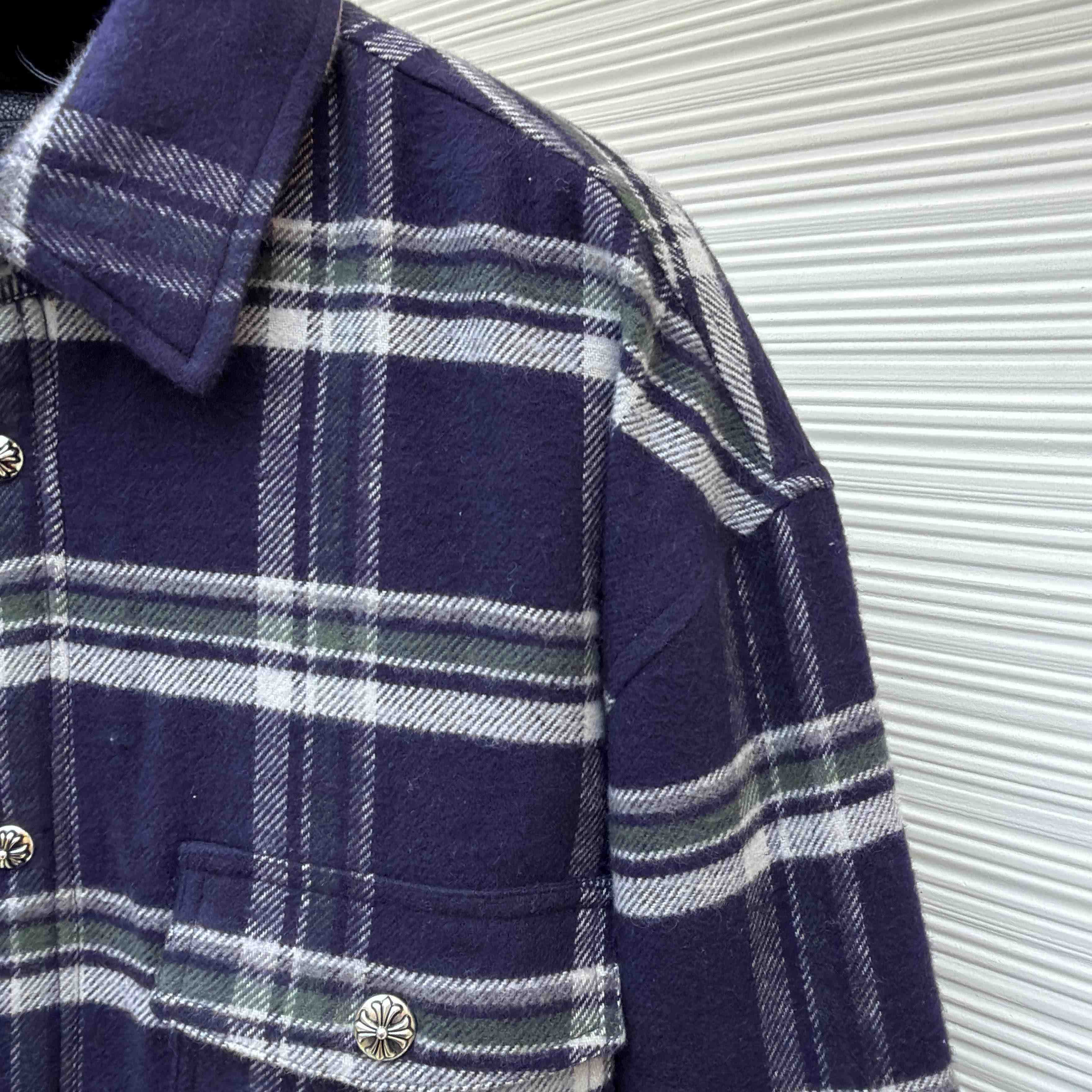 Chrome Hearts Work Dog Pile Lined Flannel Shirt Jacket  - FashionPlug