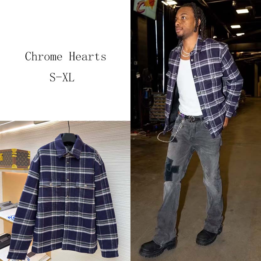 Chrome Hearts Work Dog Pile Lined Flannel Shirt Jacket  - FashionPlug