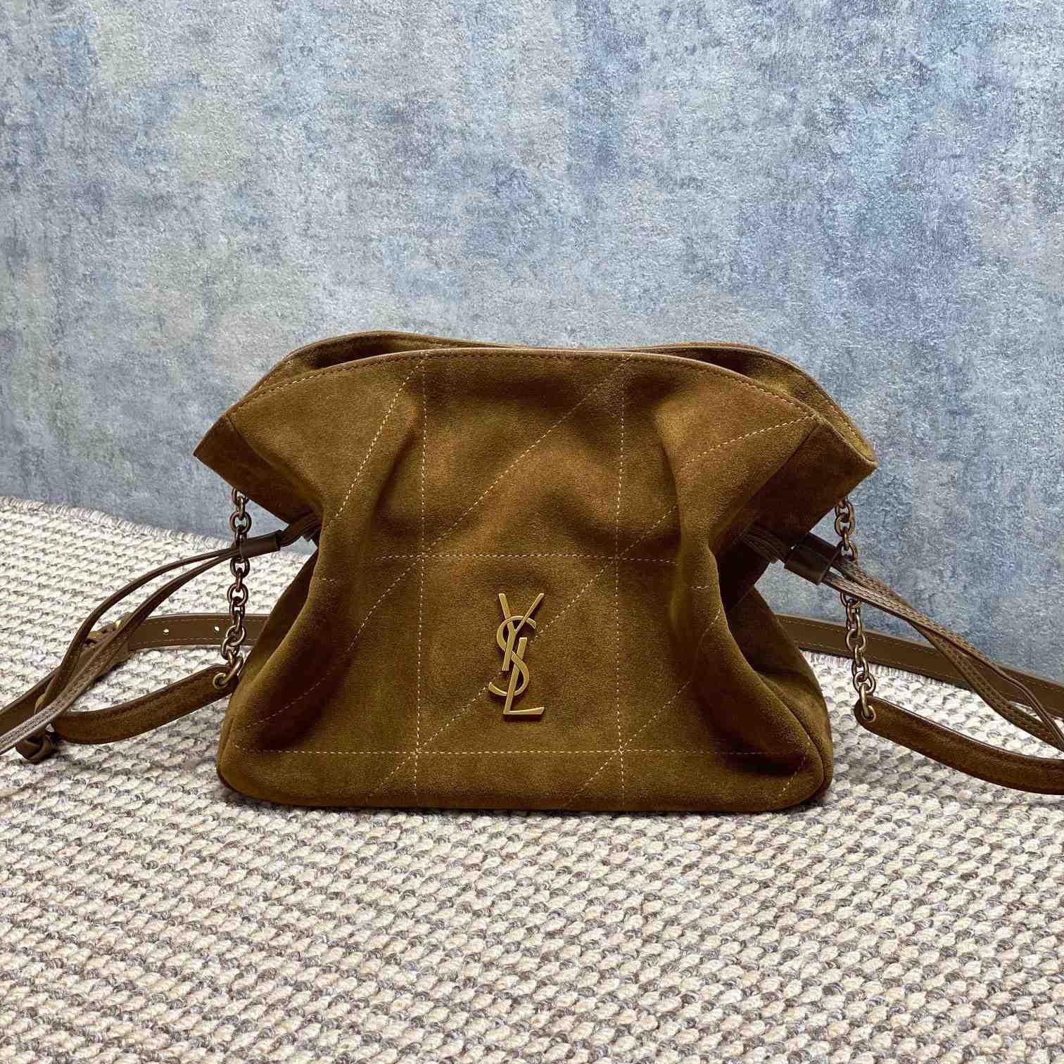 Saint Laurent Jamie Shoulder Pouch In Suede - FashionPlug