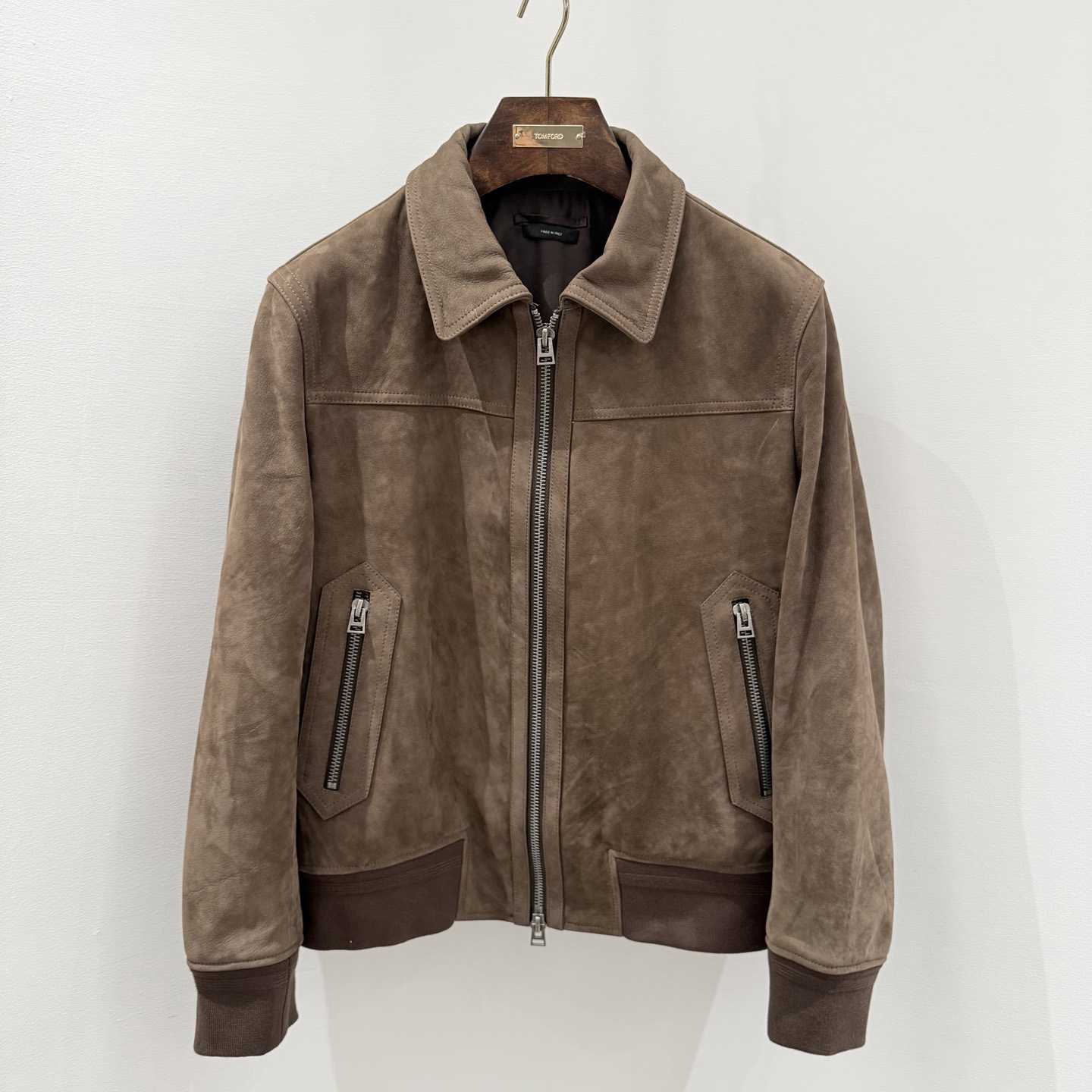 Tom Ford Men's Suede Bomber Jacket - FashionPlug