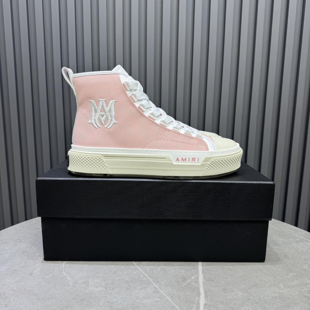 Amiri Pink 'MA' Court Hi Sneakers - FashionPlug