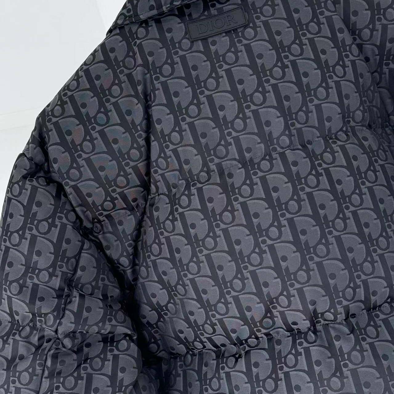 Dior Oblique Down Overshirt Black Cotton-Blend Jacquard - FashionPlug