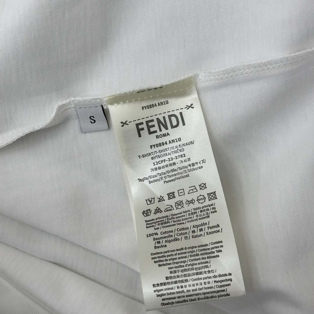 Fendi White Cotton T-shirt - FashionPlug