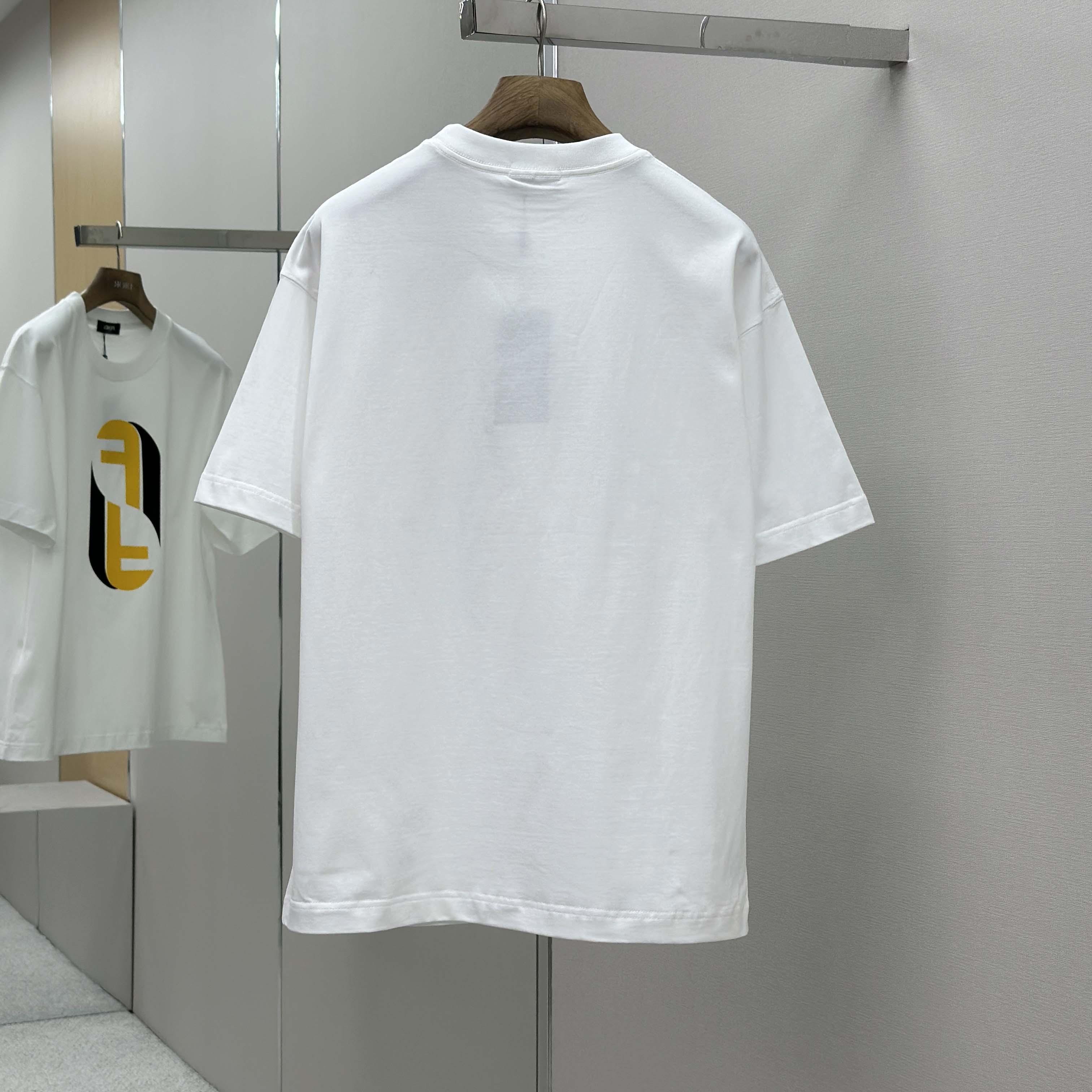 Fendi White Cotton T-shirt - FashionPlug