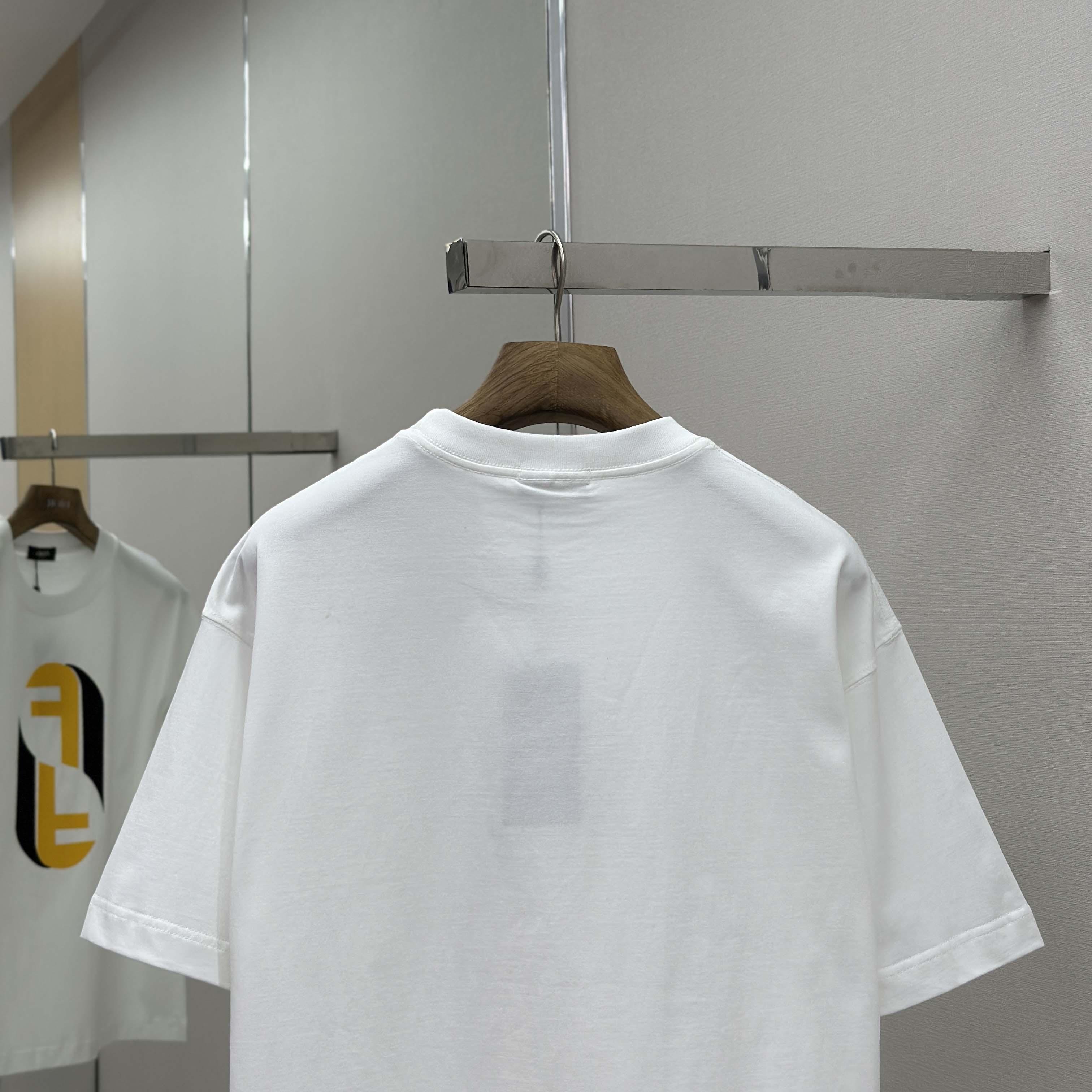 Fendi White Cotton T-shirt - FashionPlug
