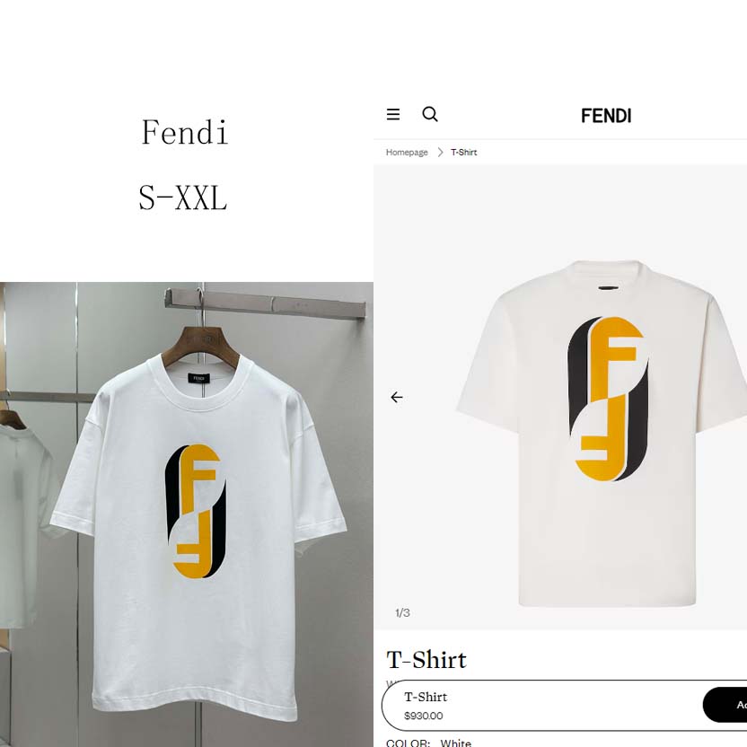Fendi White Cotton T-shirt - FashionPlug
