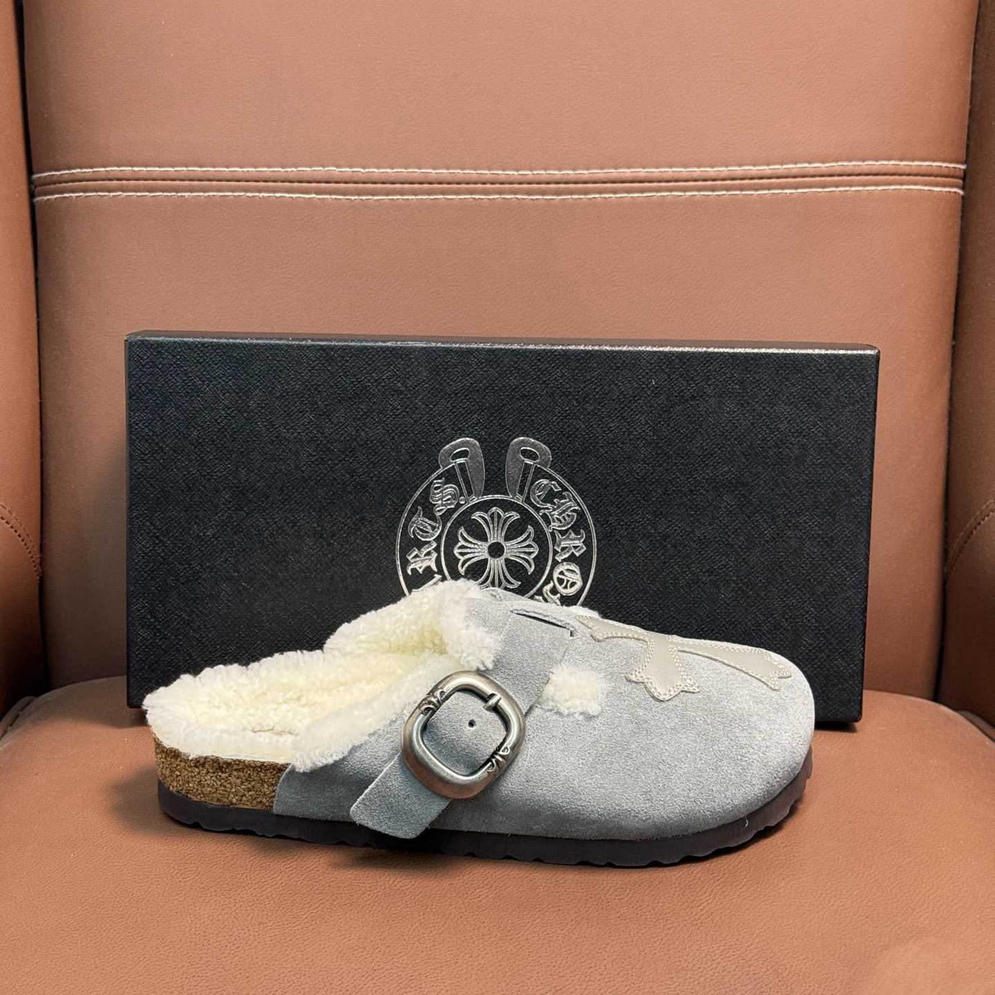 Chrome Hearts Birkenstock Boston Suede Sandals  - FashionPlug