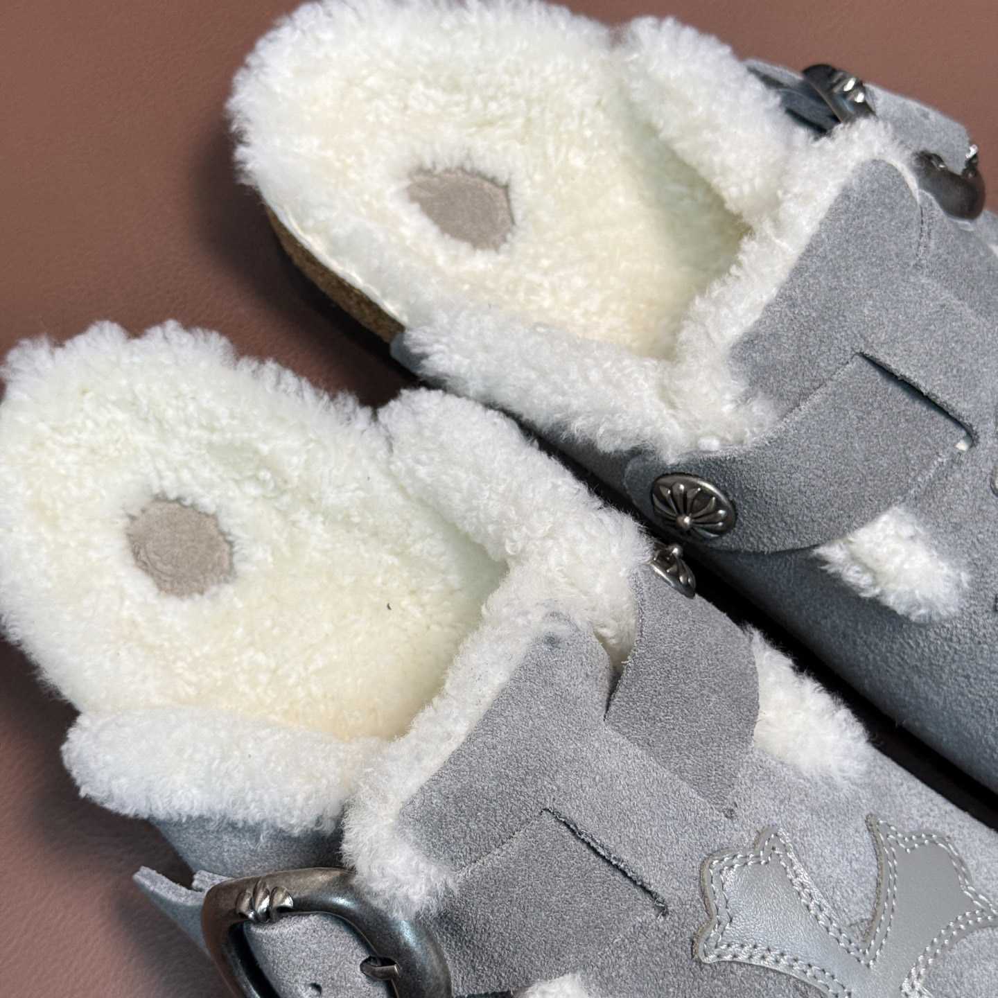 Chrome Hearts Birkenstock Boston Suede Sandals  - FashionPlug