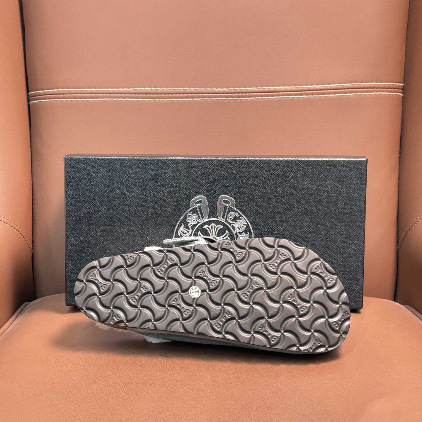 Chrome Hearts Birkenstock Boston Suede Sandals  - FashionPlug