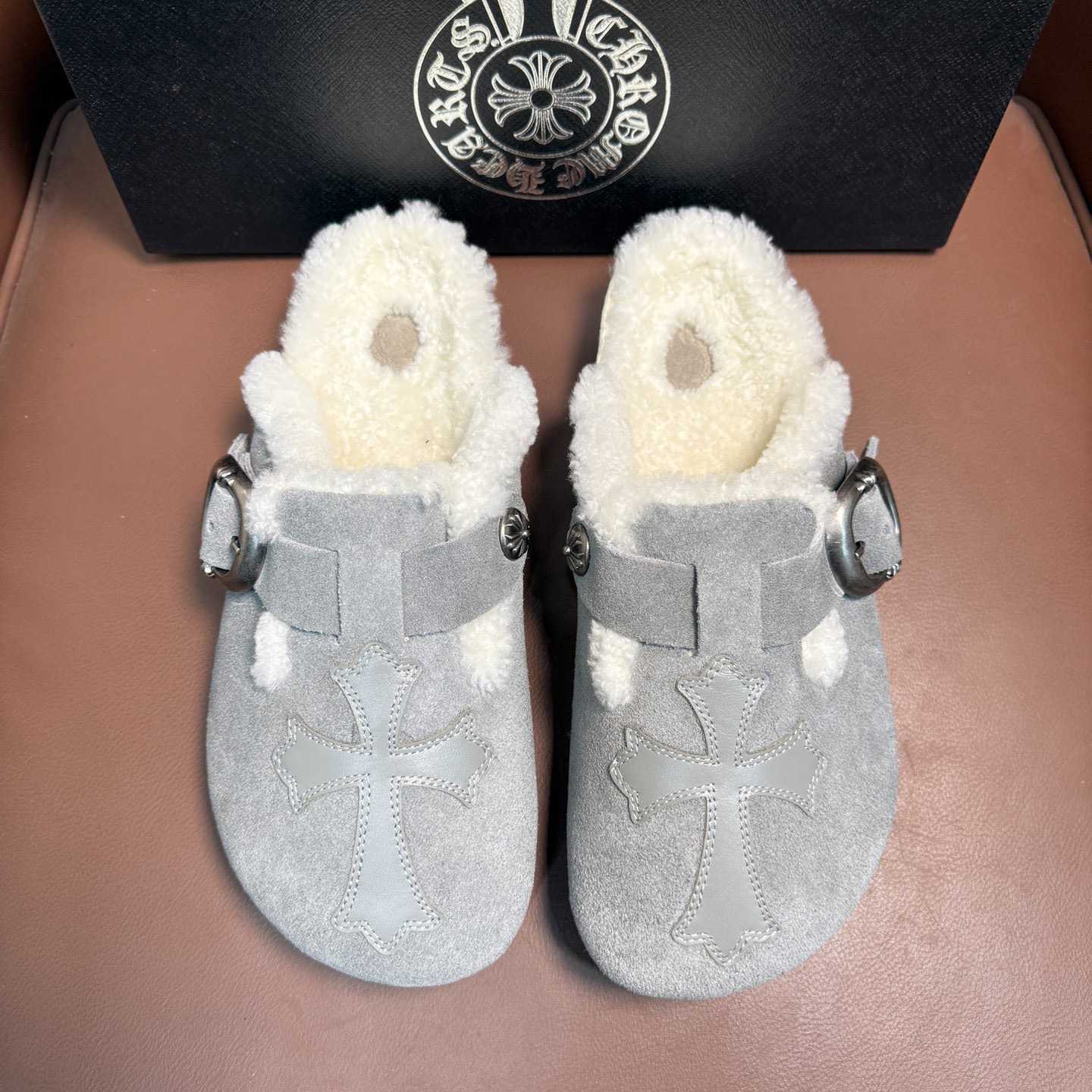Chrome Hearts Birkenstock Boston Suede Sandals  - FashionPlug
