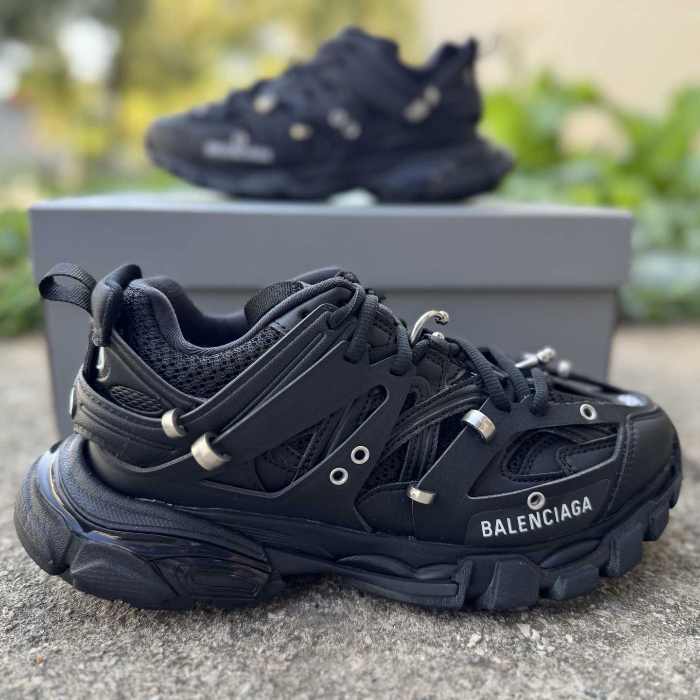 Balenciaga Track piercing Sneaker In Black - FashionPlug