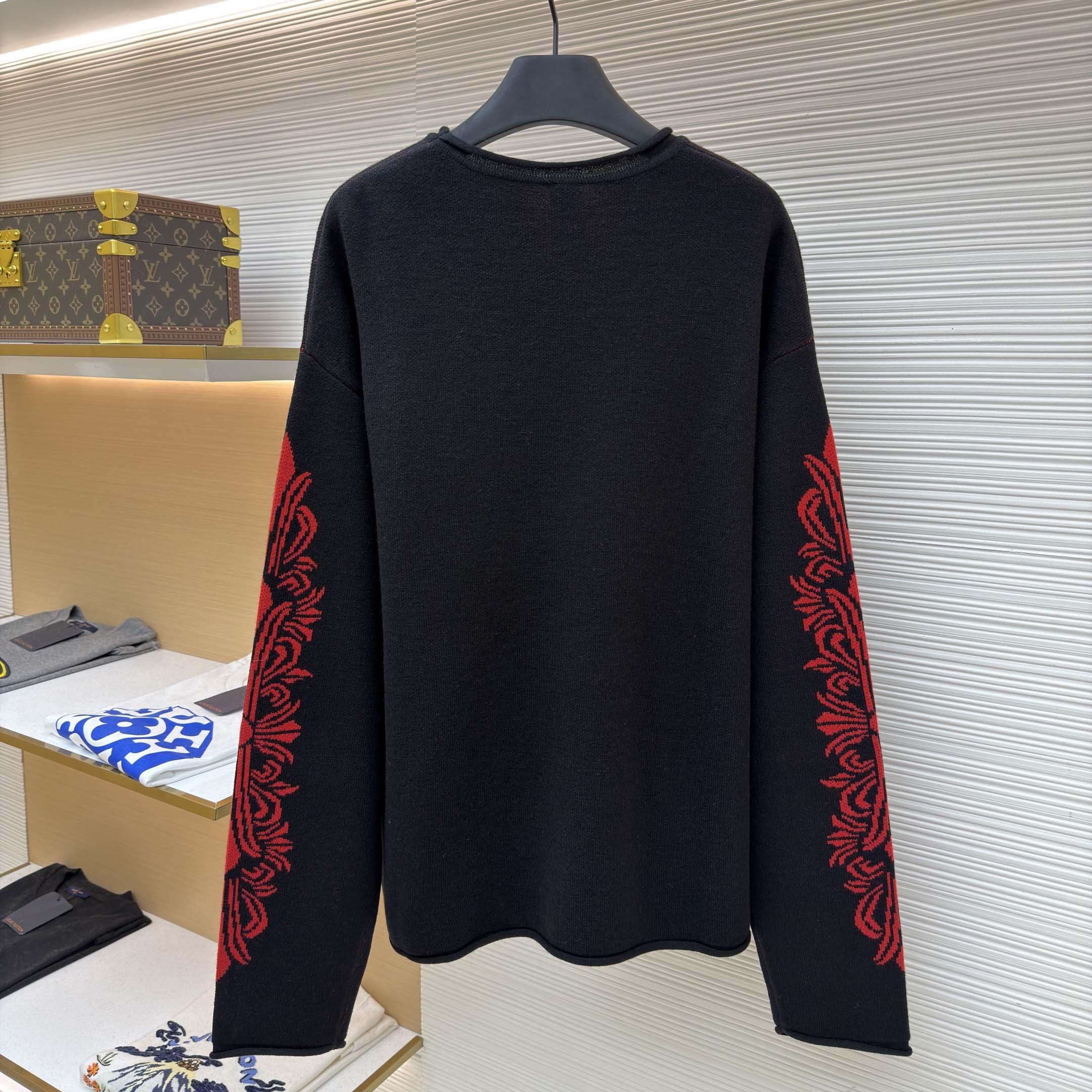 Chrome Hearts Cashmere Cross Patch Sweater  - FashionPlug