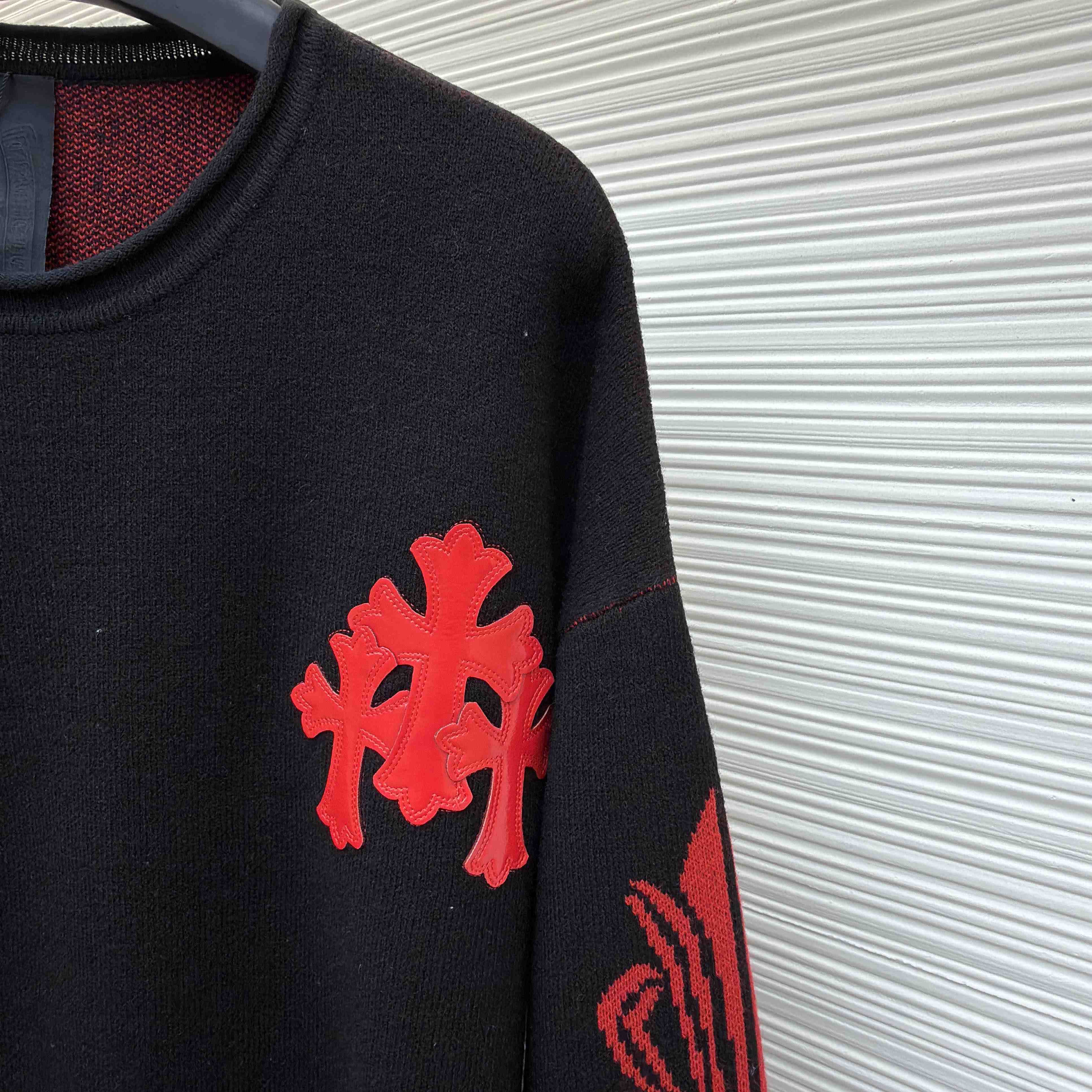 Chrome Hearts Cashmere Cross Patch Sweater  - FashionPlug