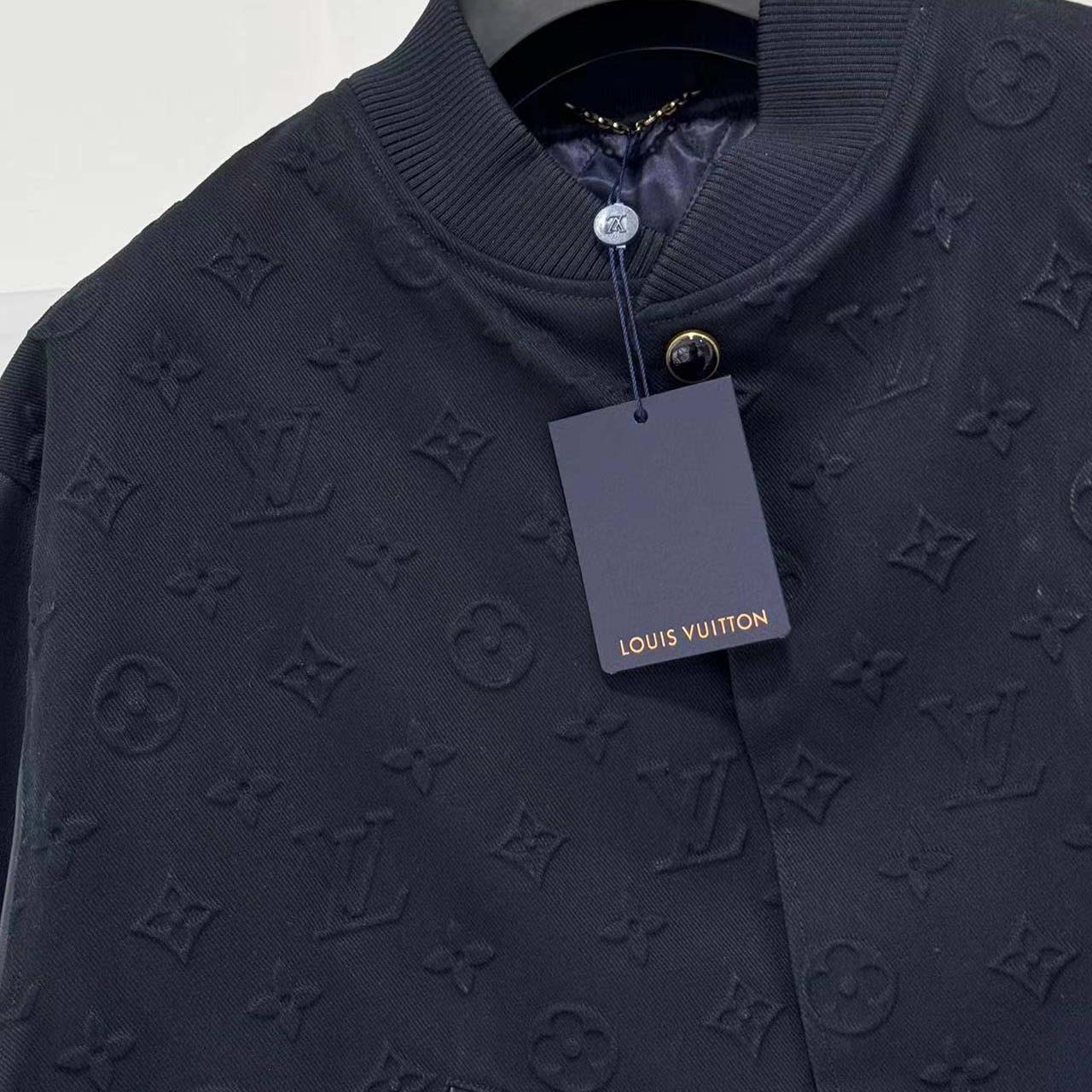 Louis Vuitton Embossed Monogram Cotton Varsity Jacket   - FashionPlug