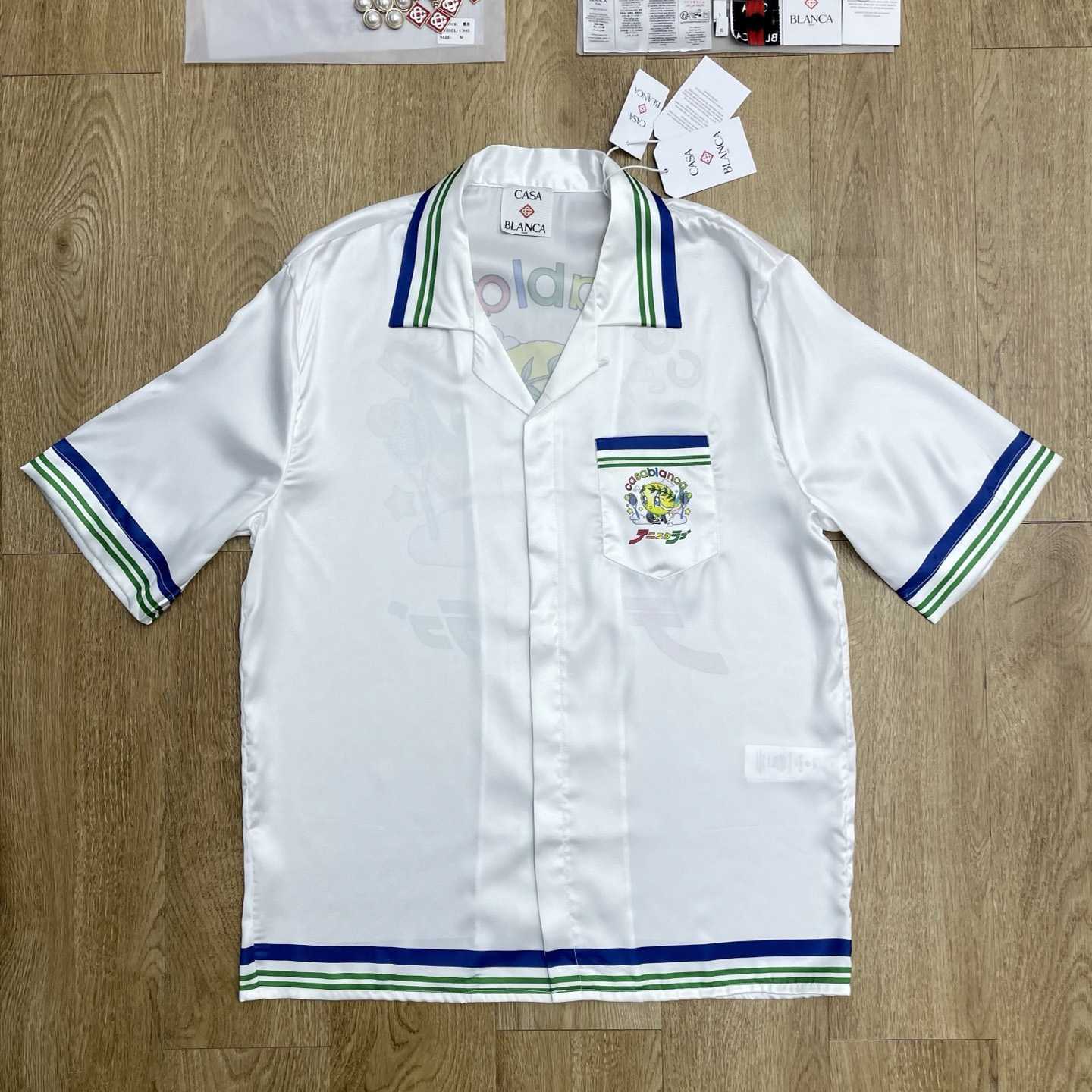 Casablanca Cuban Collar Short Sleeve Shirt  CA3567 - FashionPlug