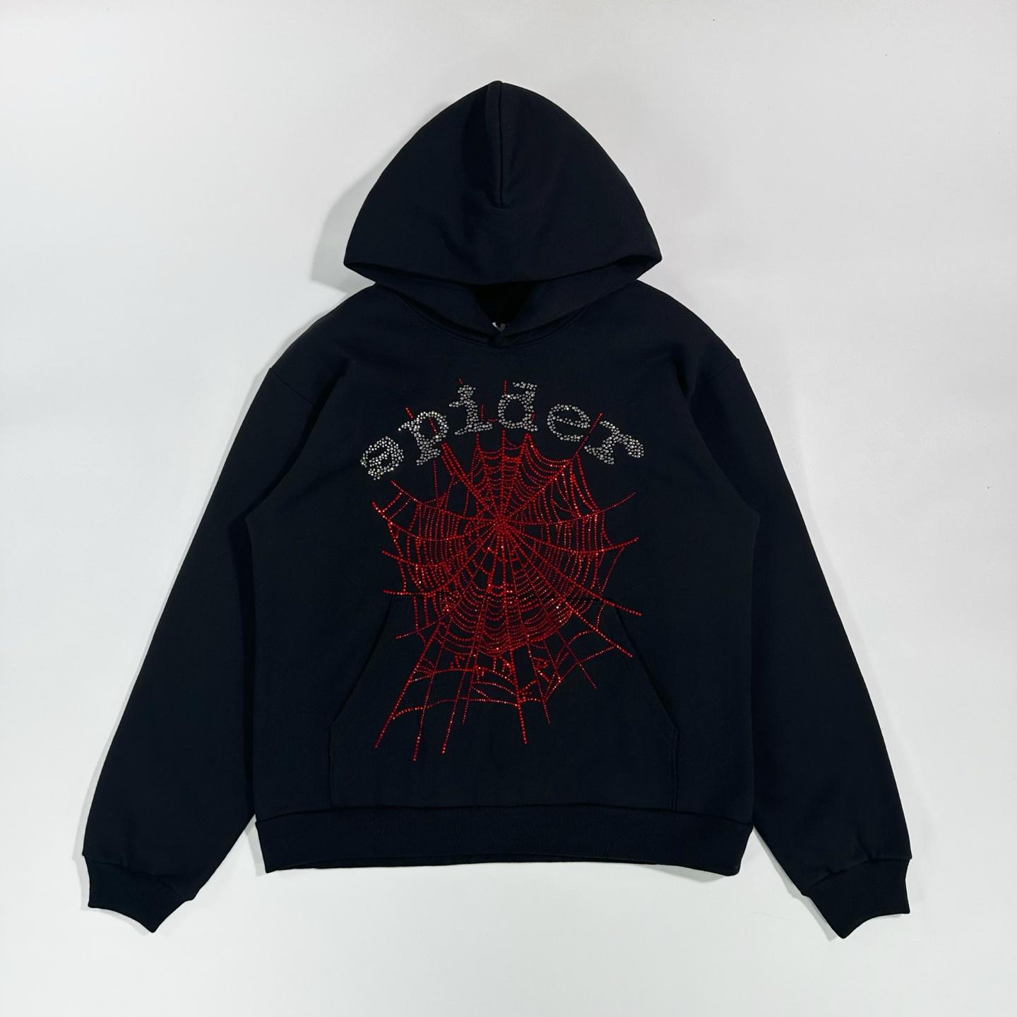  Sp5der OG Rhinestone Hoodie - FashionPlug