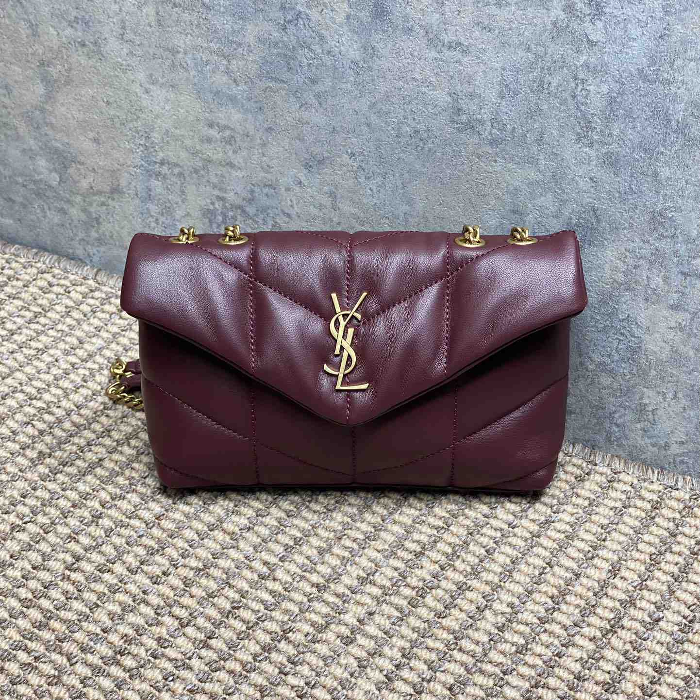 Saint Laurent Toy Puffer In Shiny Leather - FashionPlug