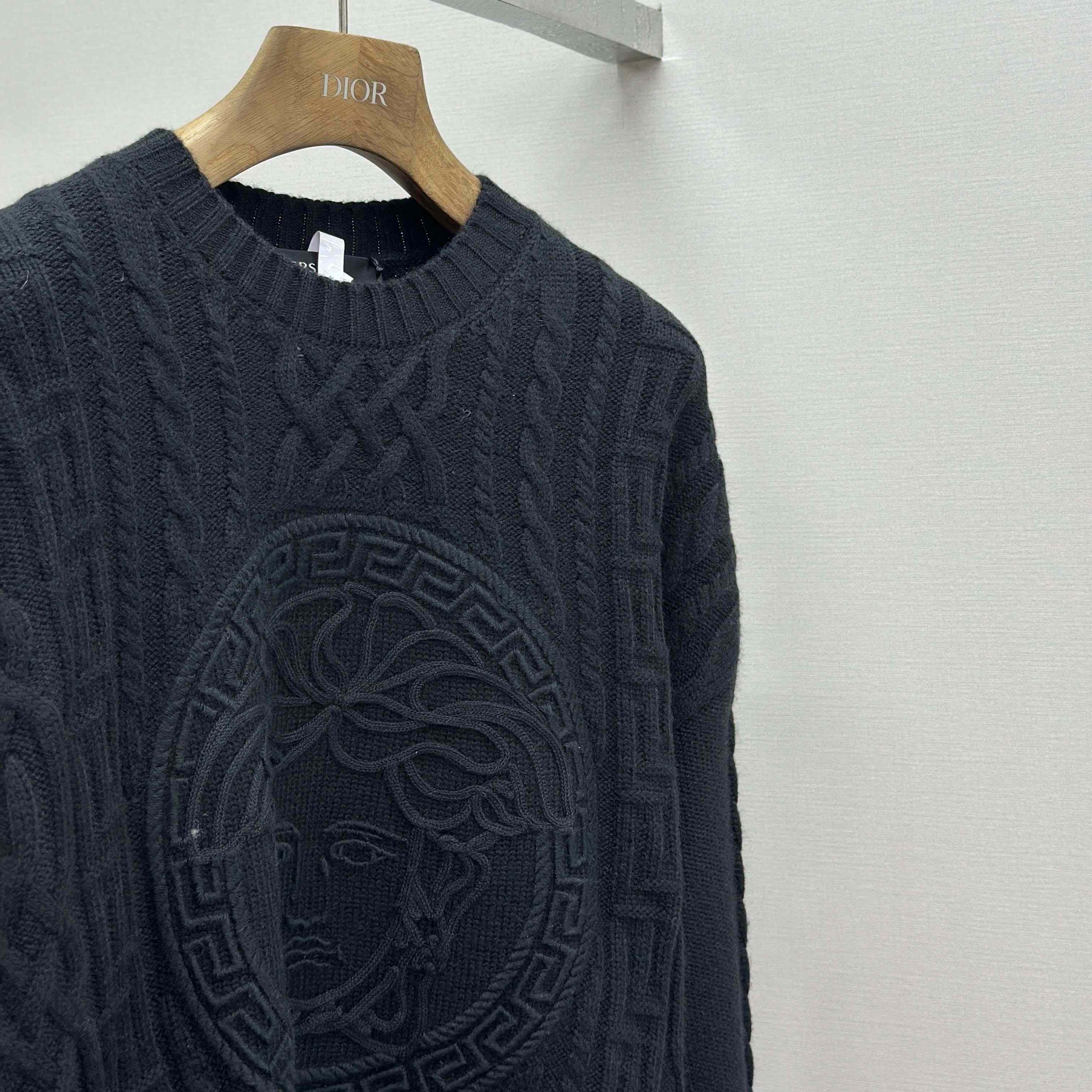 Versace Medusa Crewneck Knit Sweater - FashionPlug