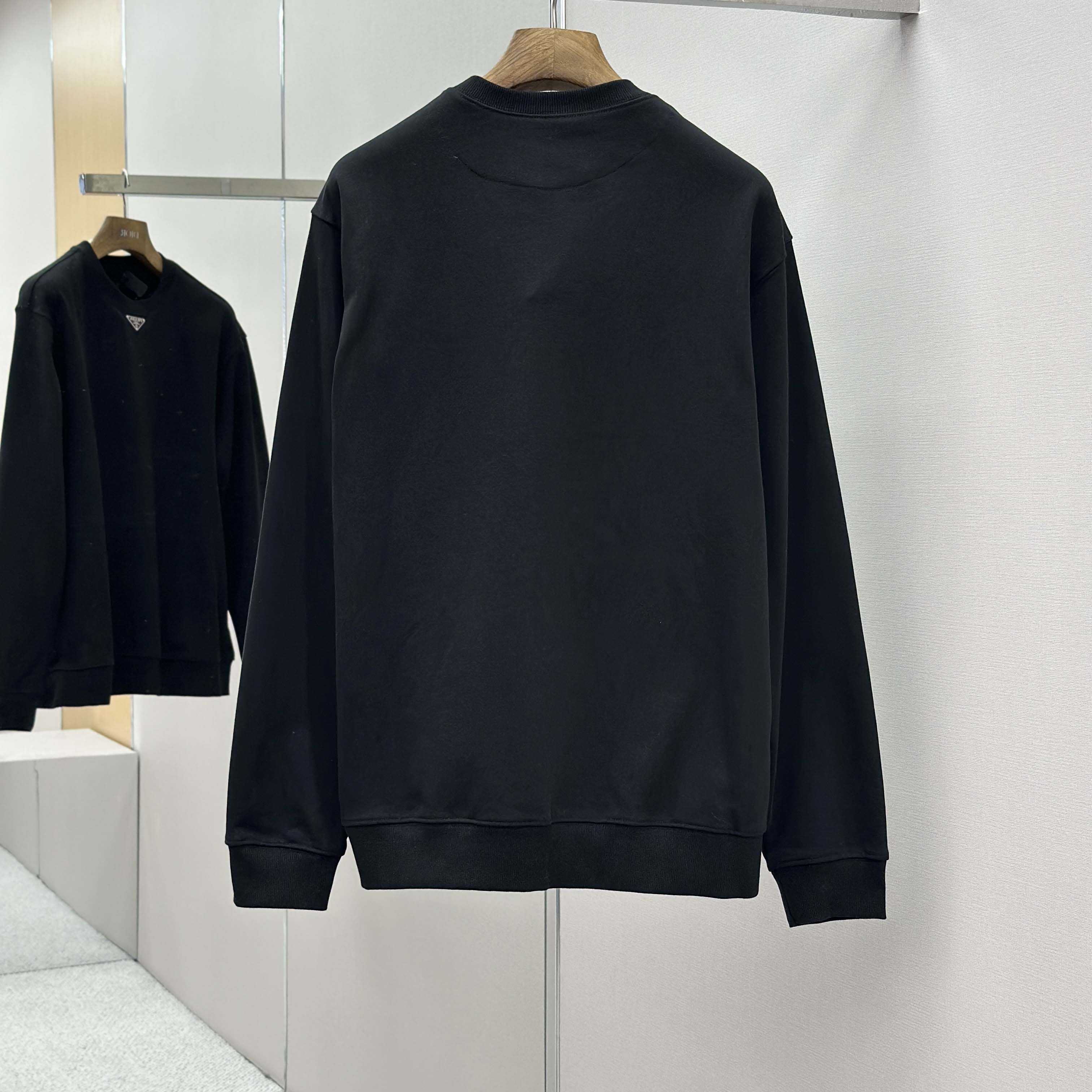 Prada Logo-plaque Technical Cotton Sweatshirt - FashionPlug