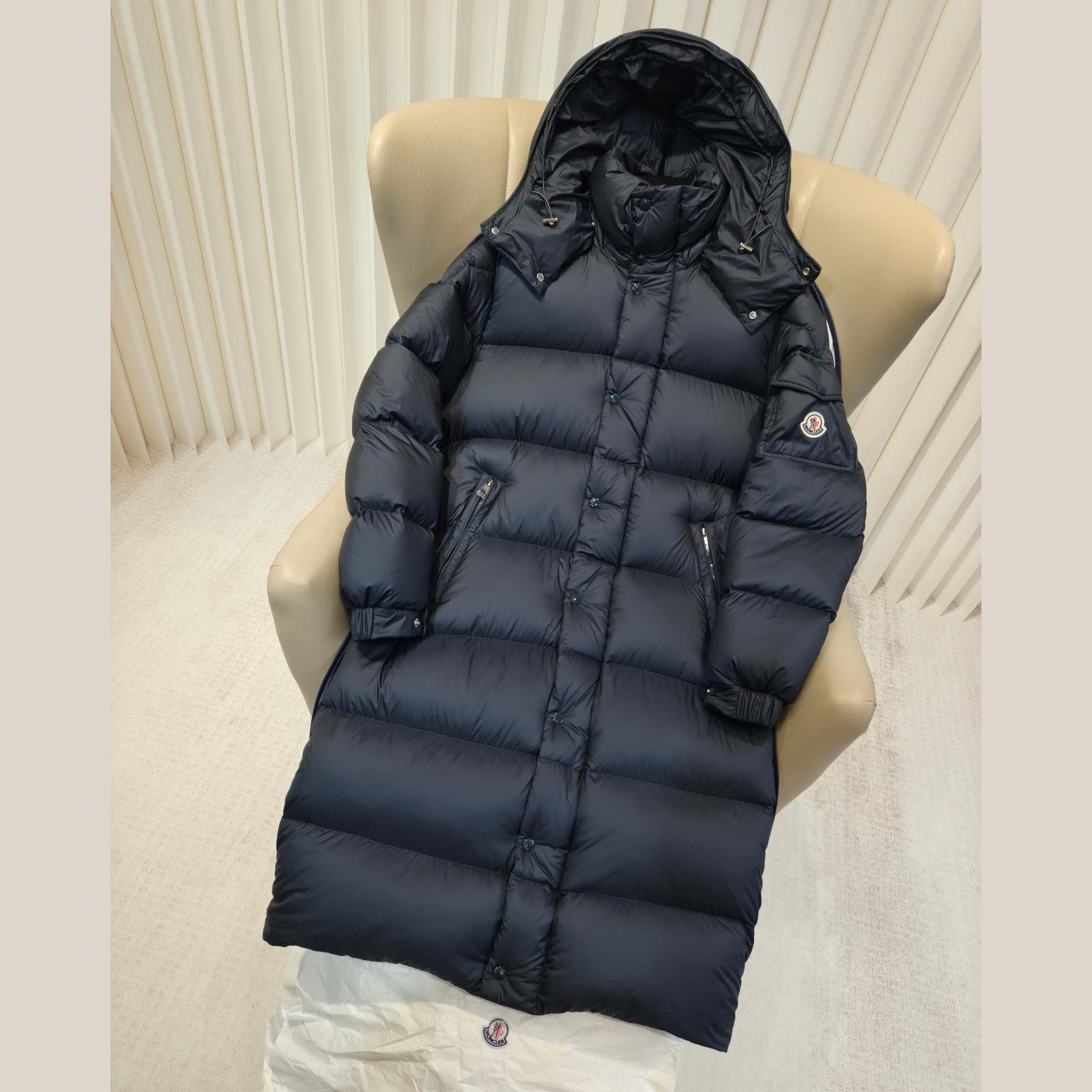 Moncler Hanoverian Hooded Long Down Jacket  - FashionPlug