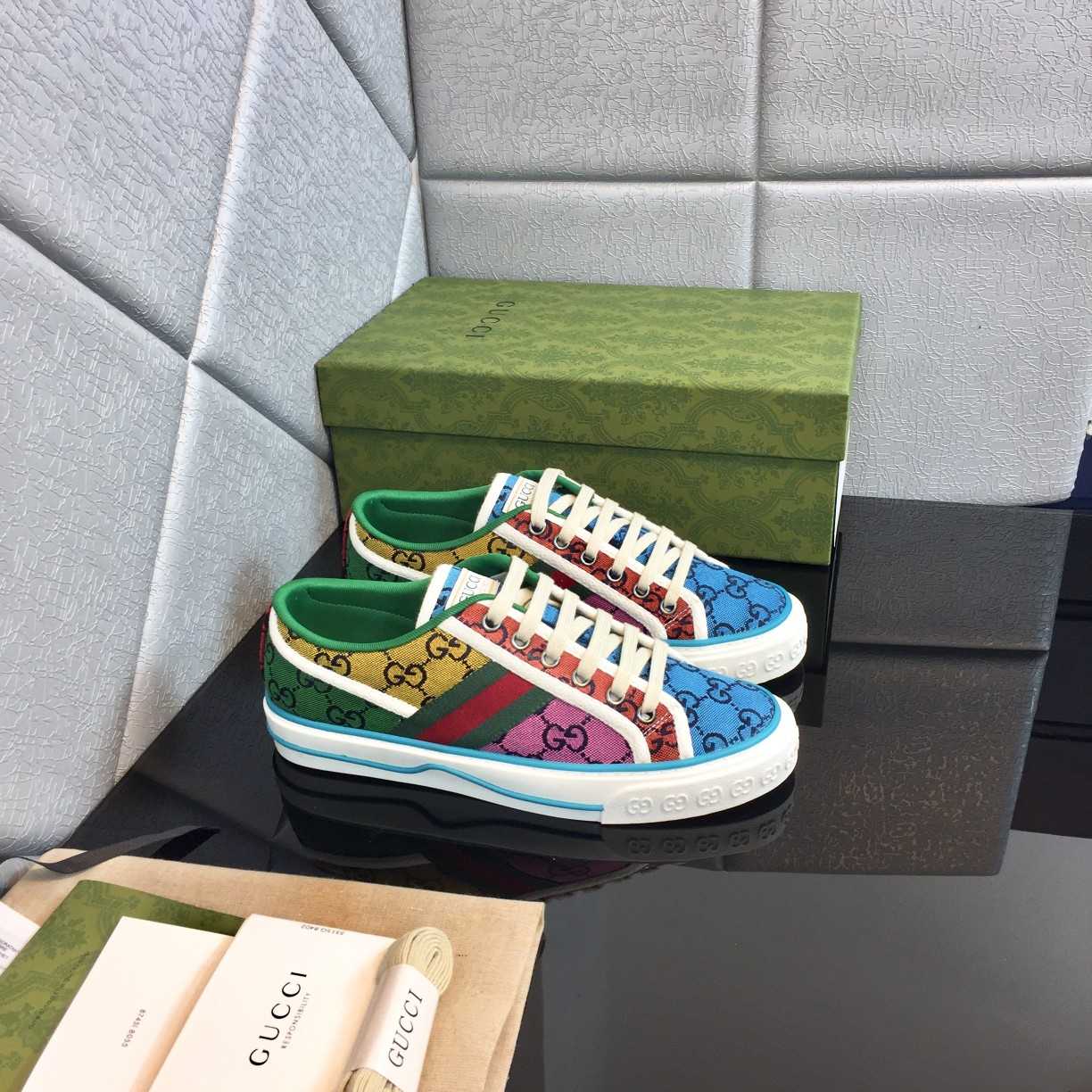 Gucci Multicolor GG Canvas Tennis 1977 Sneakers - FashionPlug