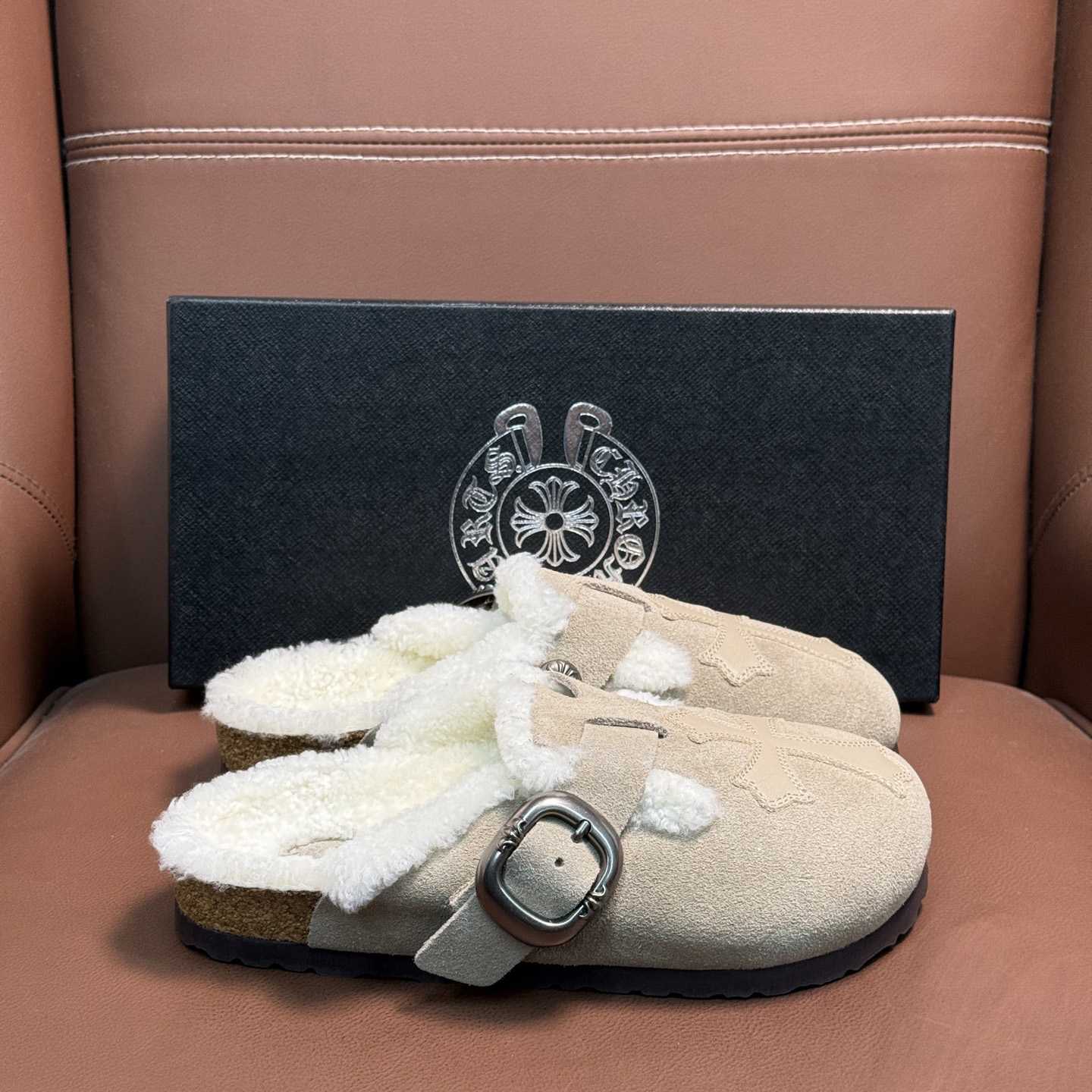 Chrome Hearts Birkenstock Boston Suede Sandals  - FashionPlug