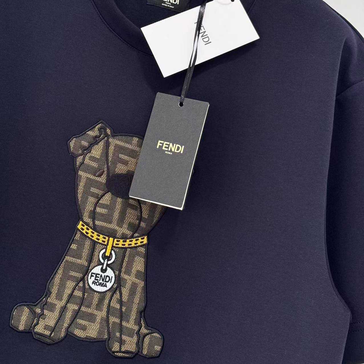 Fendi Blue Cotton T-shirt - FashionPlug