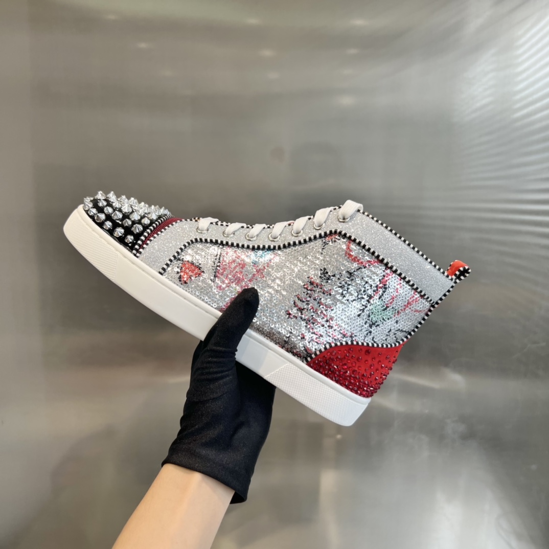 Christian Louboutin High-Top Sneakers - FashionPlug