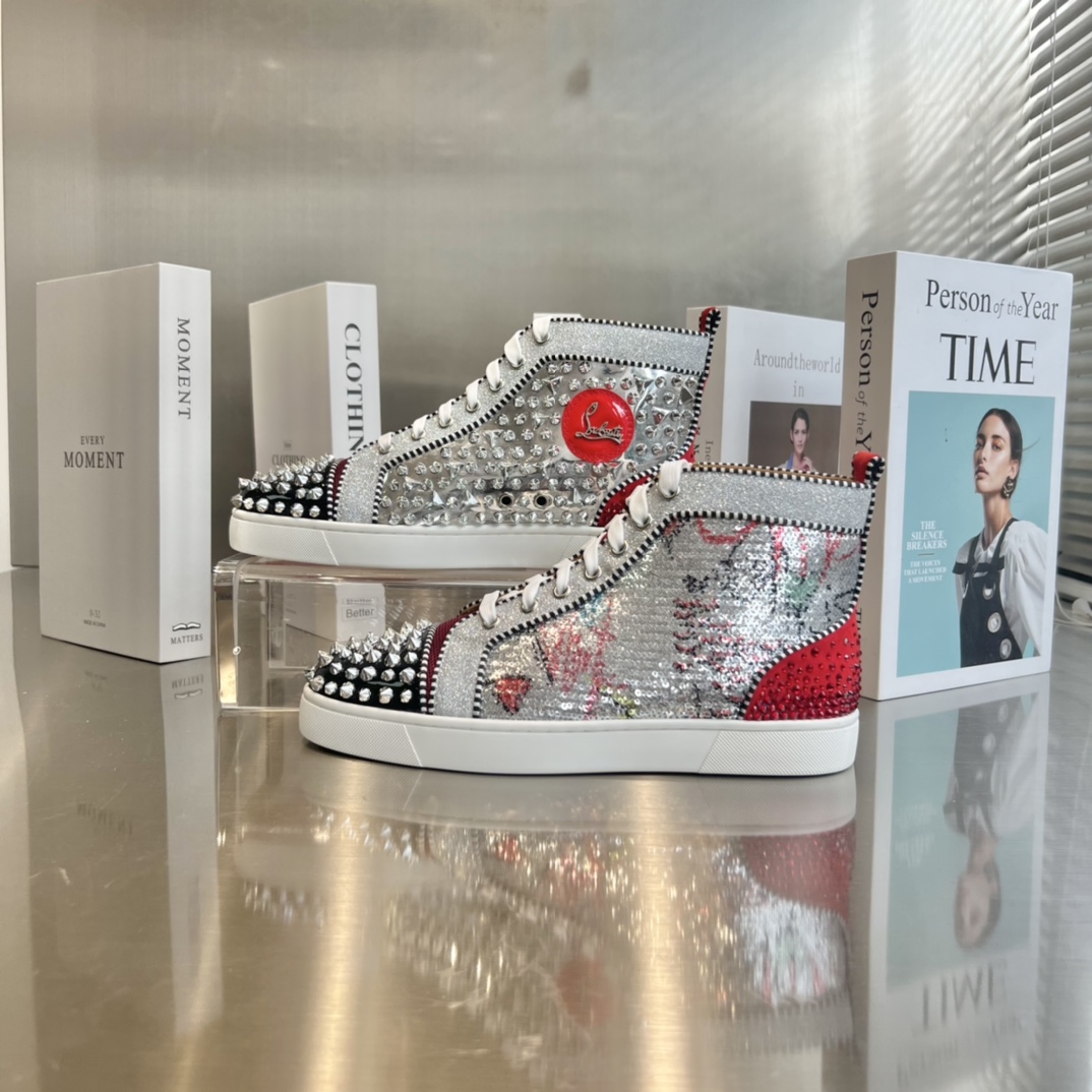 Christian Louboutin High-Top Sneakers - FashionPlug